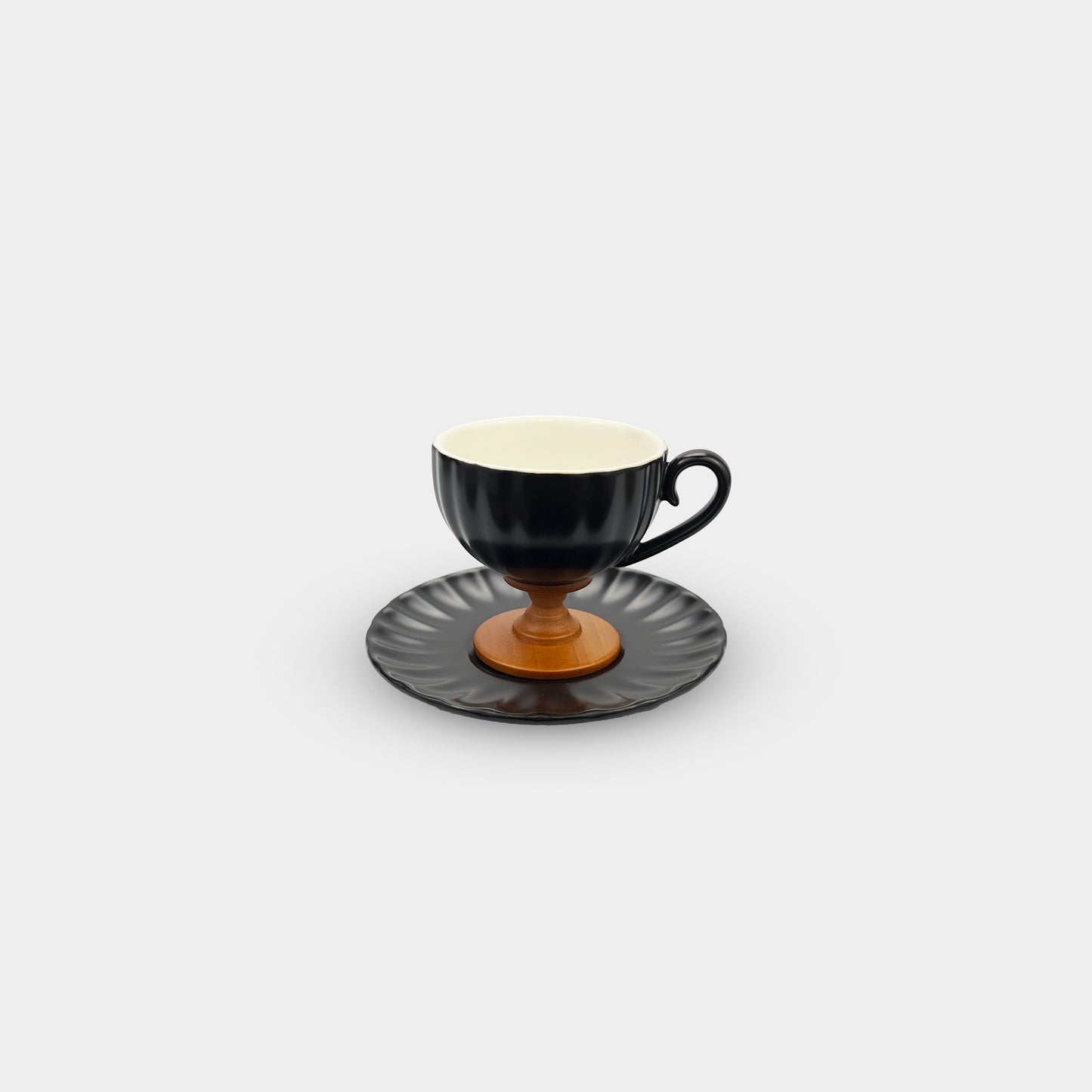 Black Pedestal Coffee & Tea Cup Set of 6
