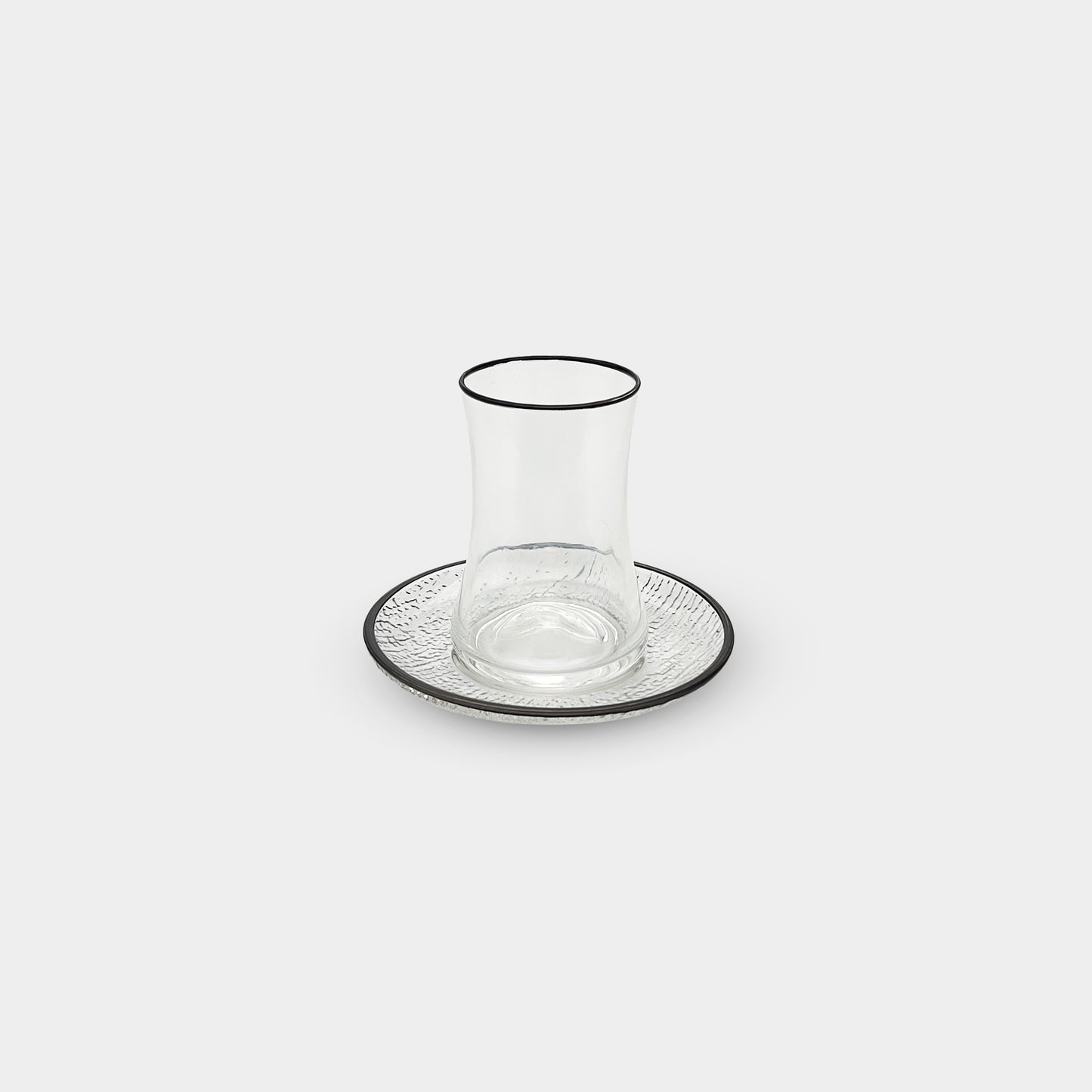 Elegant Clear Curved Tea Cup Set of 6