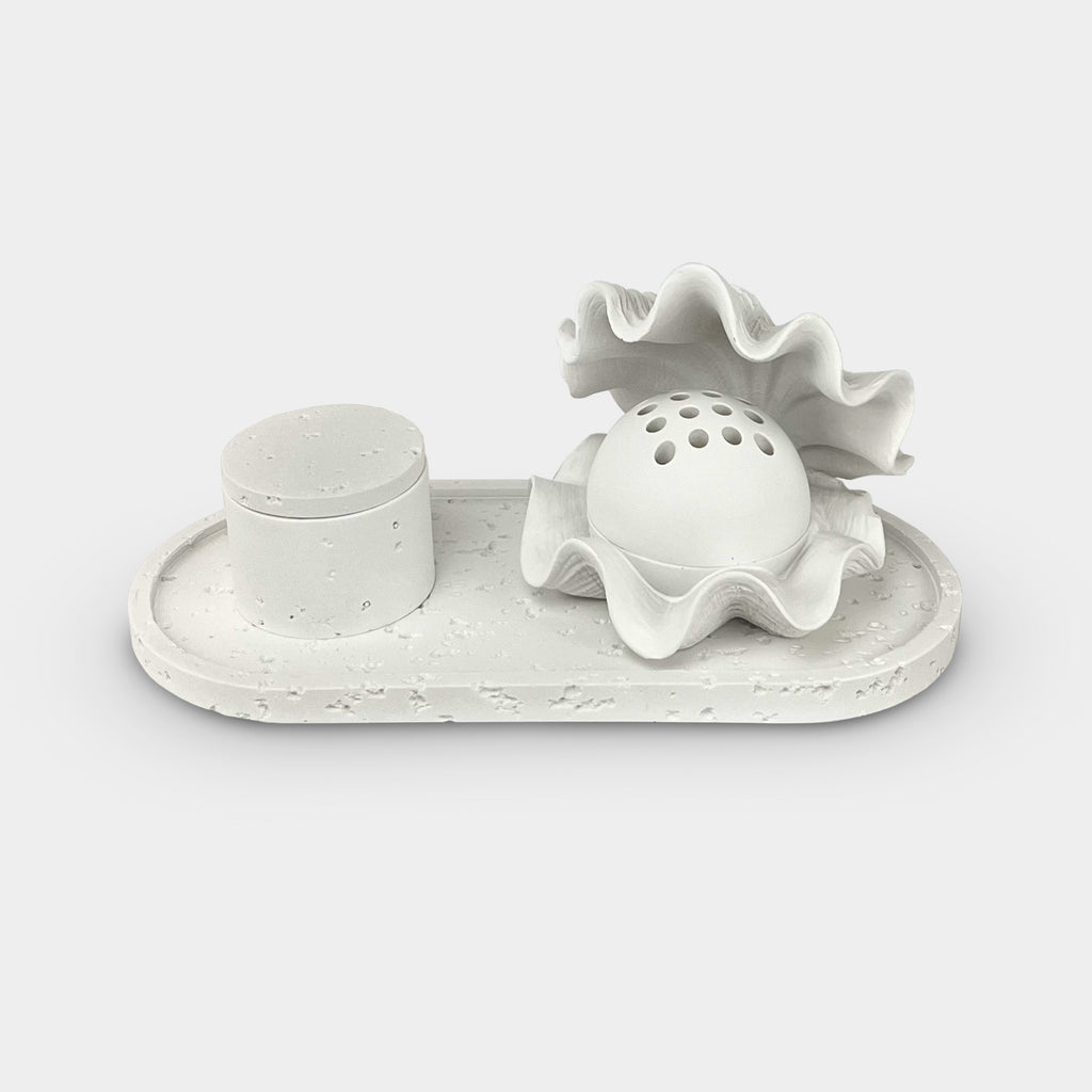 Clamshell Serenity Incense Burner Set