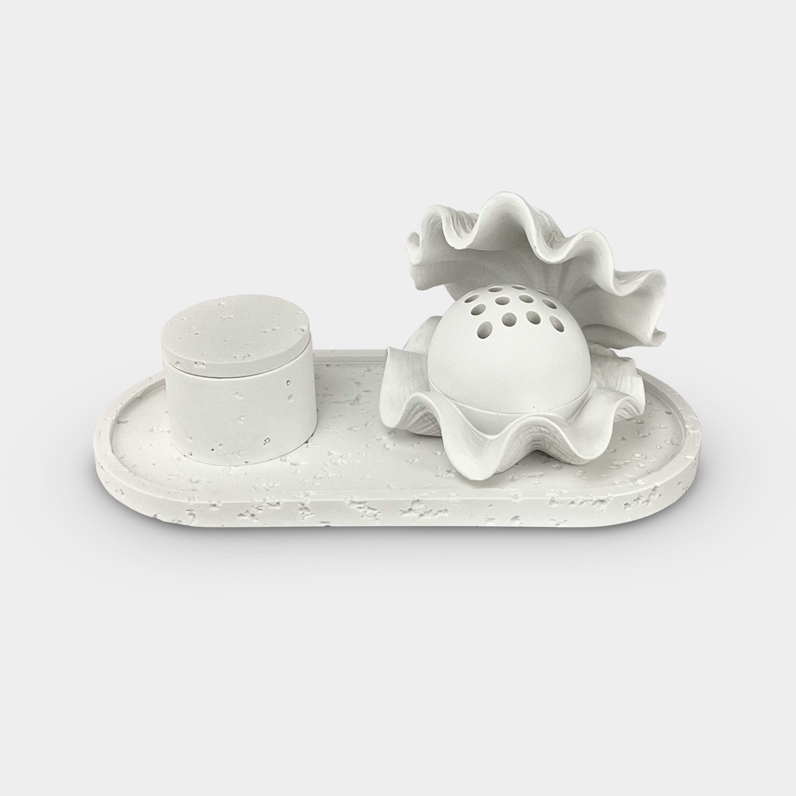 Clamshell Serenity Incense Burner Set