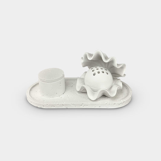 Clamshell Serenity Incense Burner Set