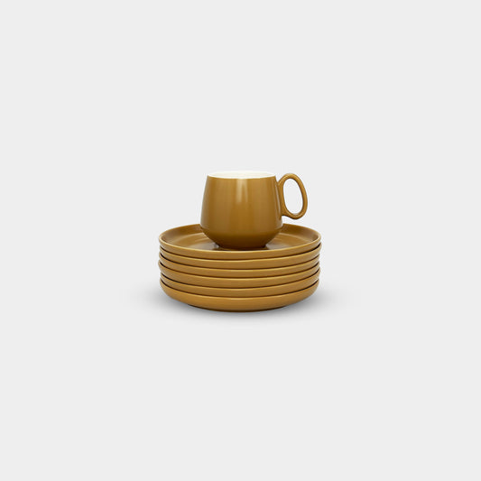 Brown Minimalist Coffee/Tea Cup Set of 6