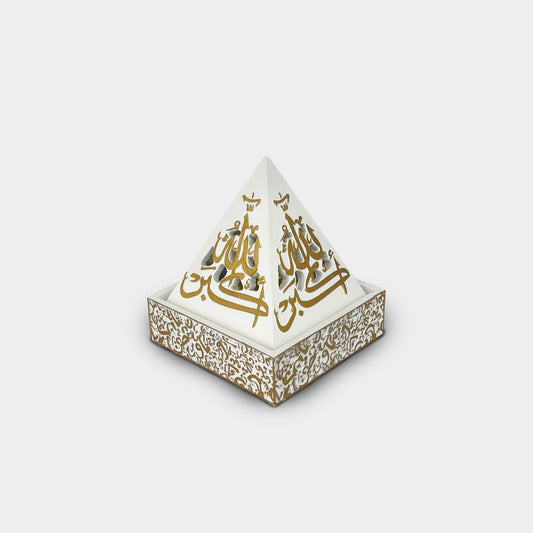 Pyramid White and Gold Incense Burner