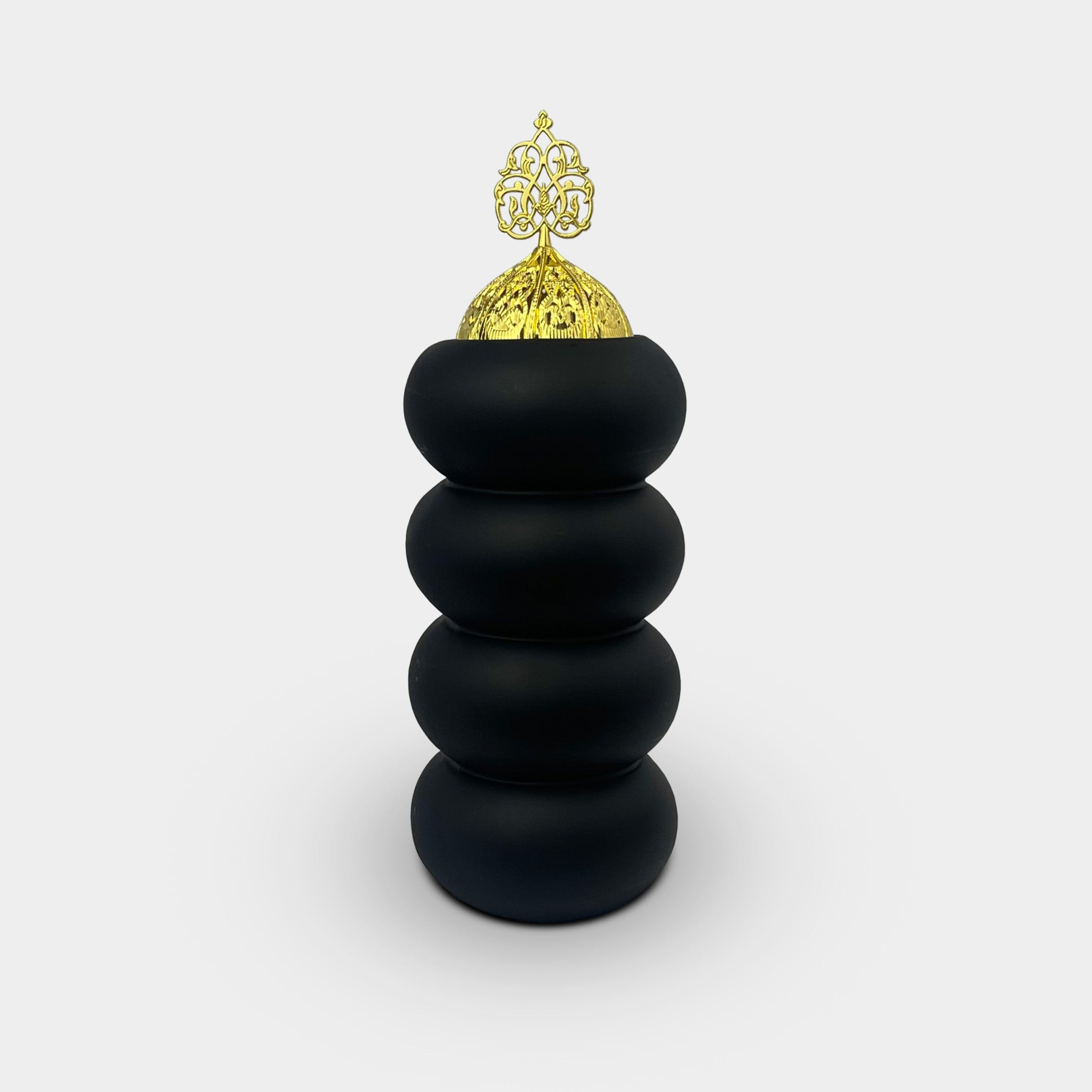 Elegant Black and Gold Incense Burner