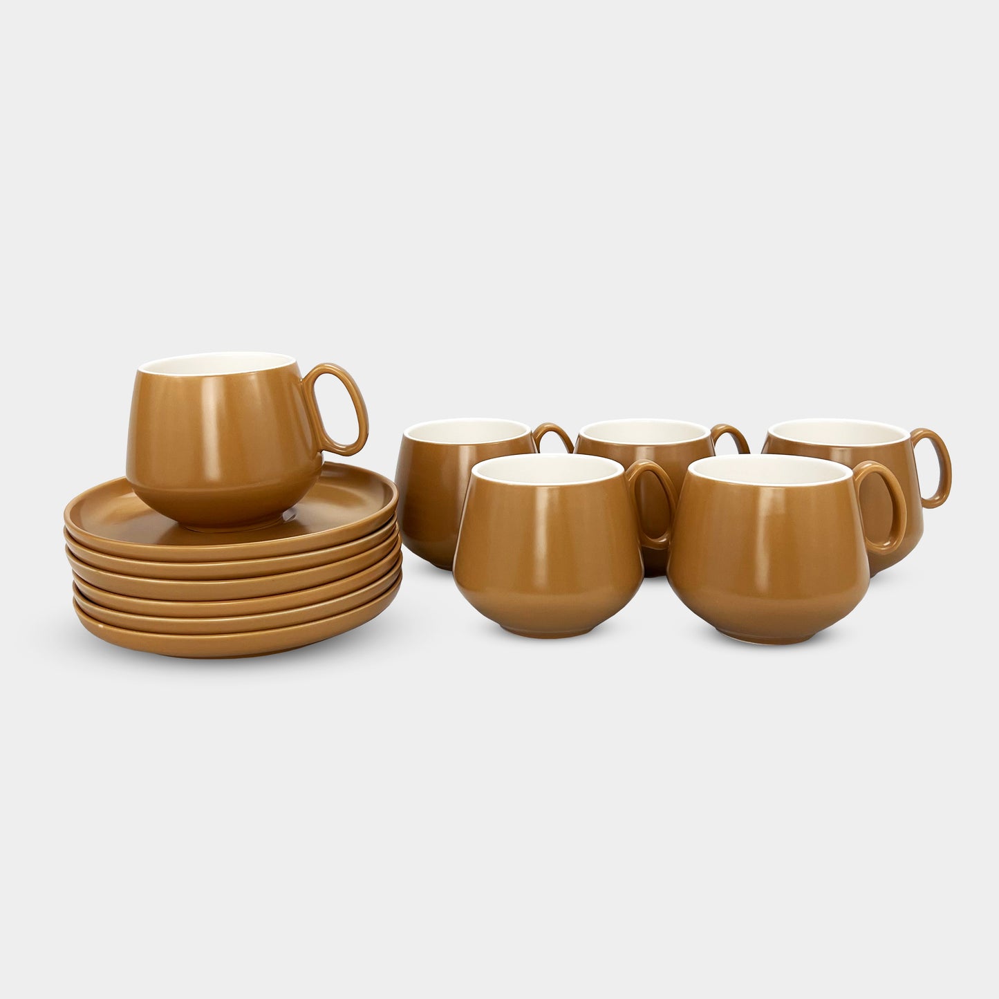 Brown Minimalist Coffee/Tea Cup Set of 6