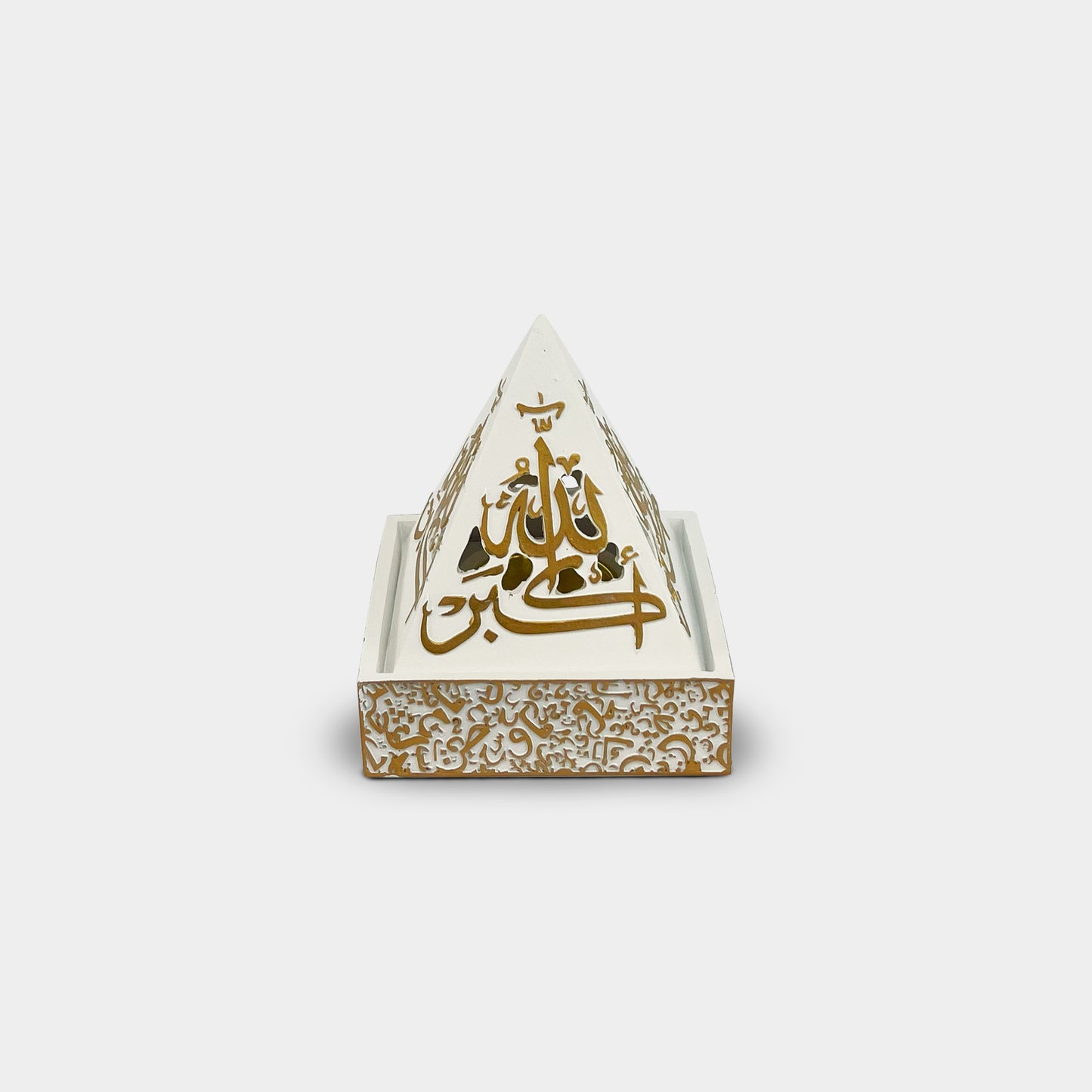 Pyramid White and Gold Incense Burner