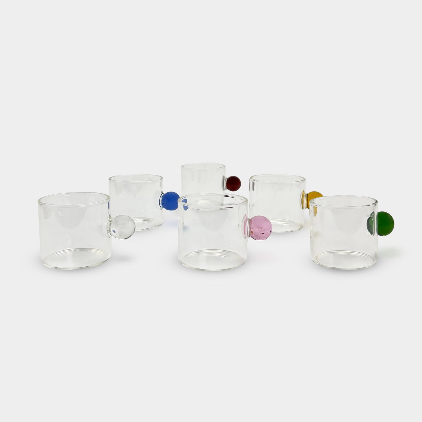 Glass Sphere Coffee & Tea Cup Set of 6