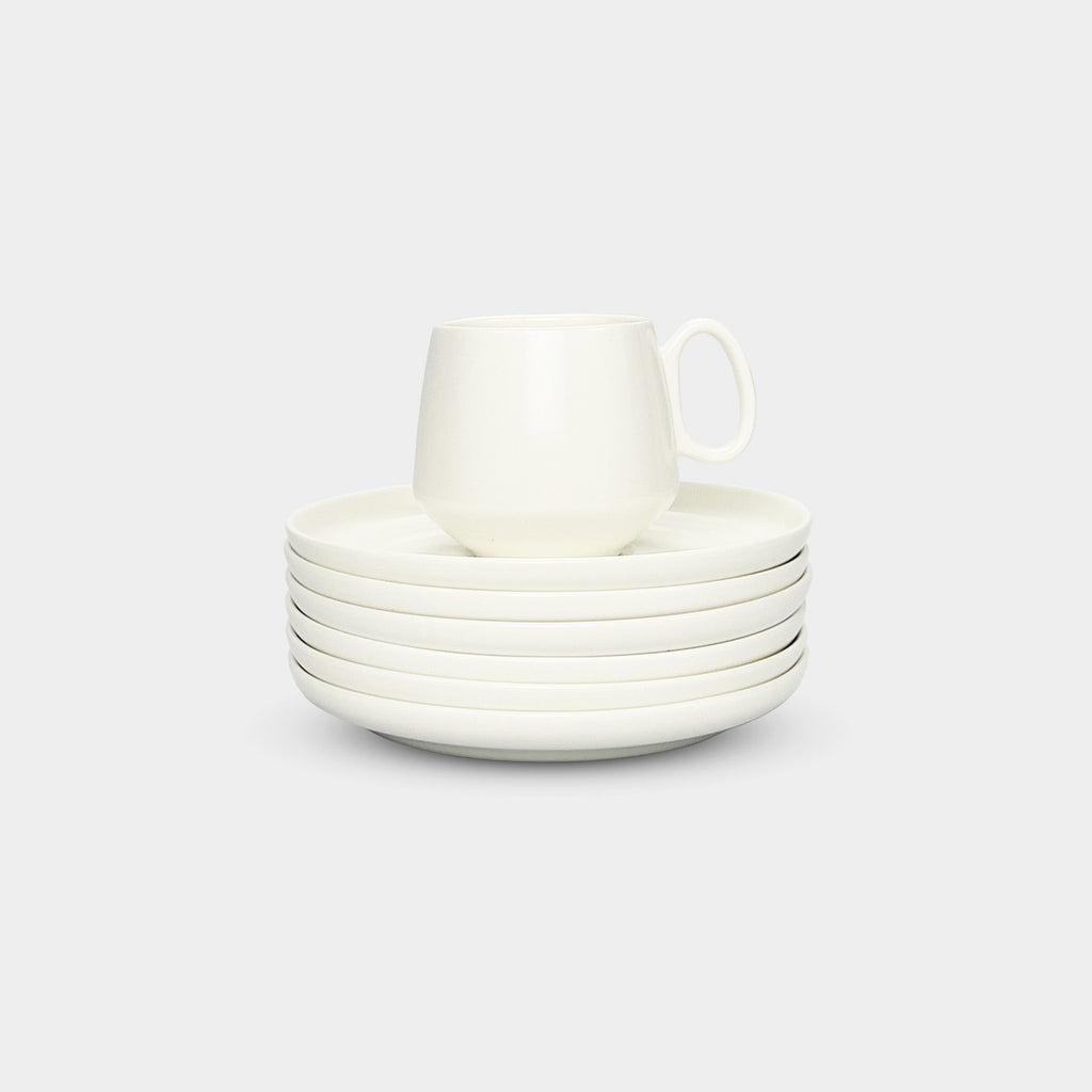 White Minimalist Coffee/Tea Cup Set of 6