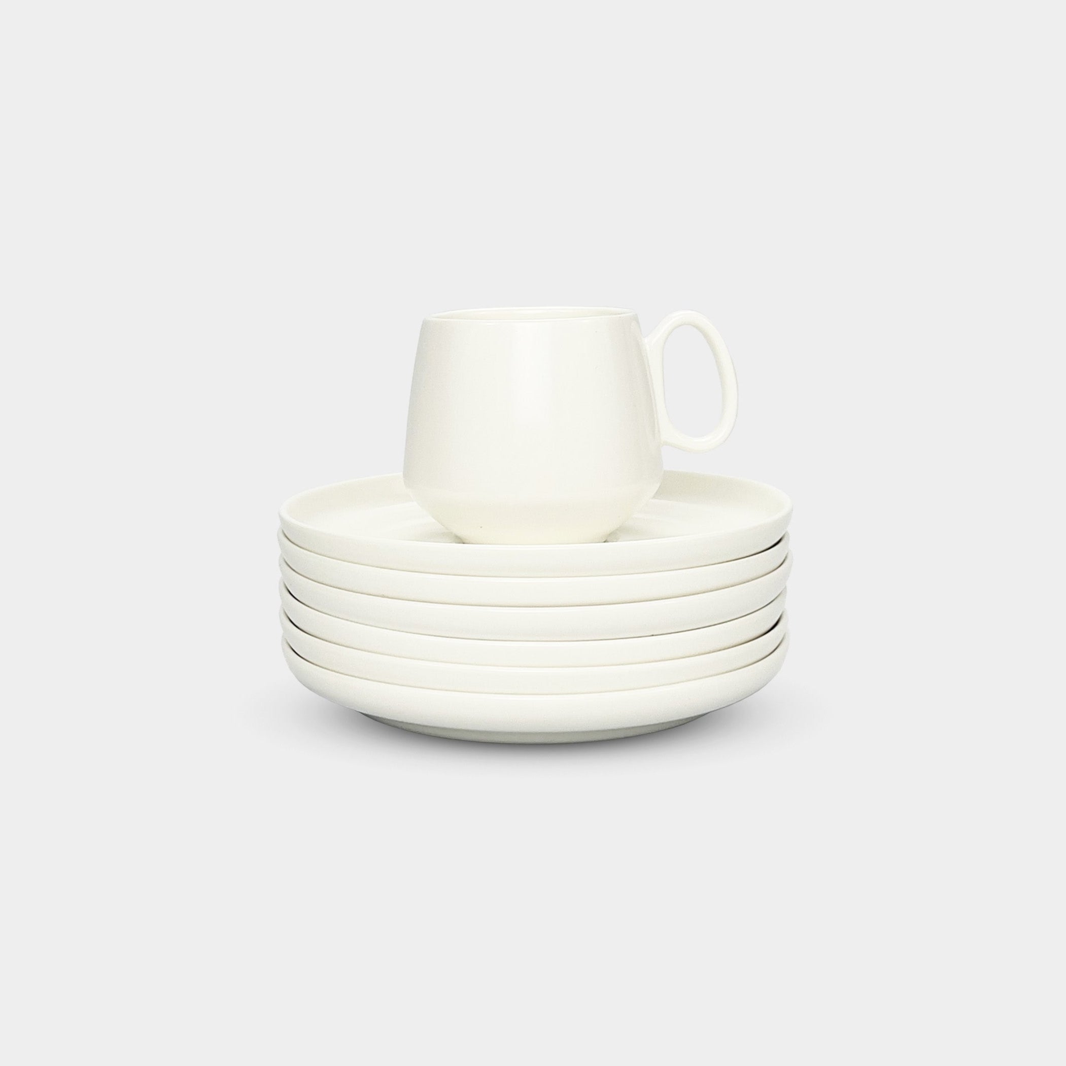 White Minimalist Coffee/Tea Cup Set of 6