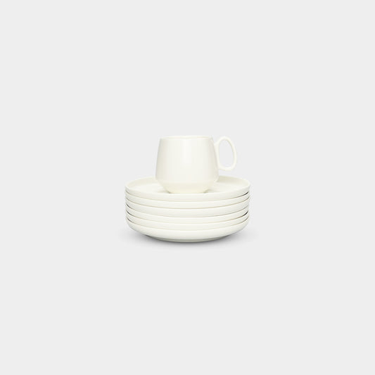 White Minimalist Coffee/Tea Cup Set of 6