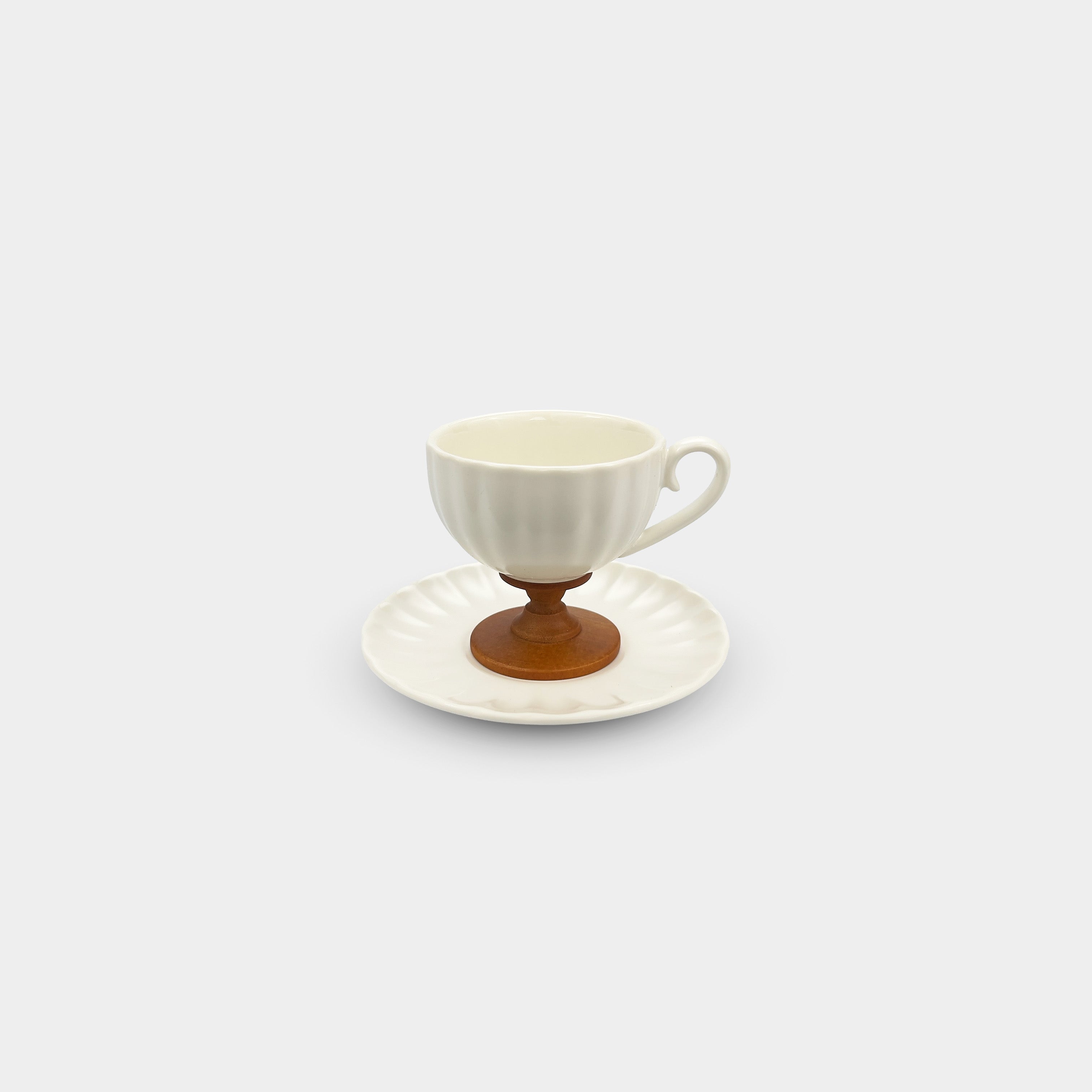 White Pedestal Coffee & Tea Cup Set of 6