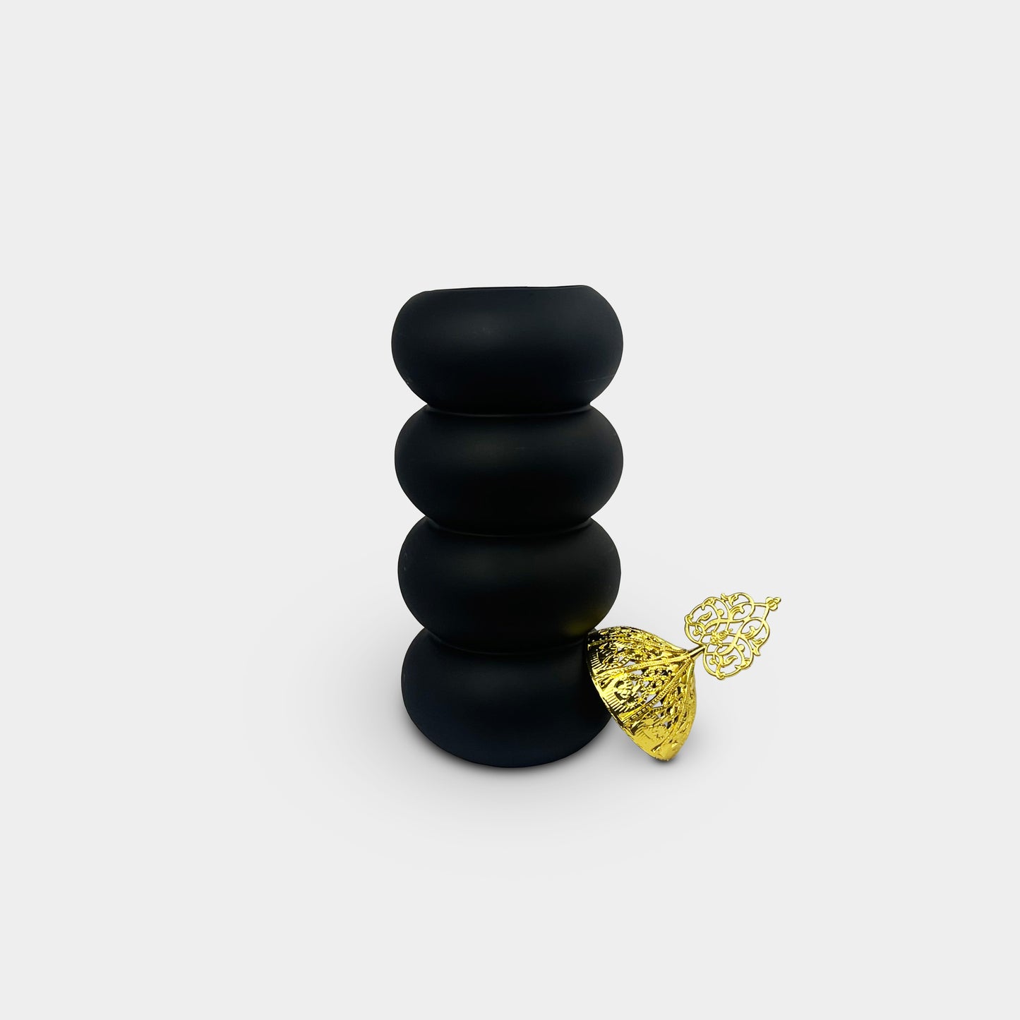 Elegant Black and Gold Incense Burner