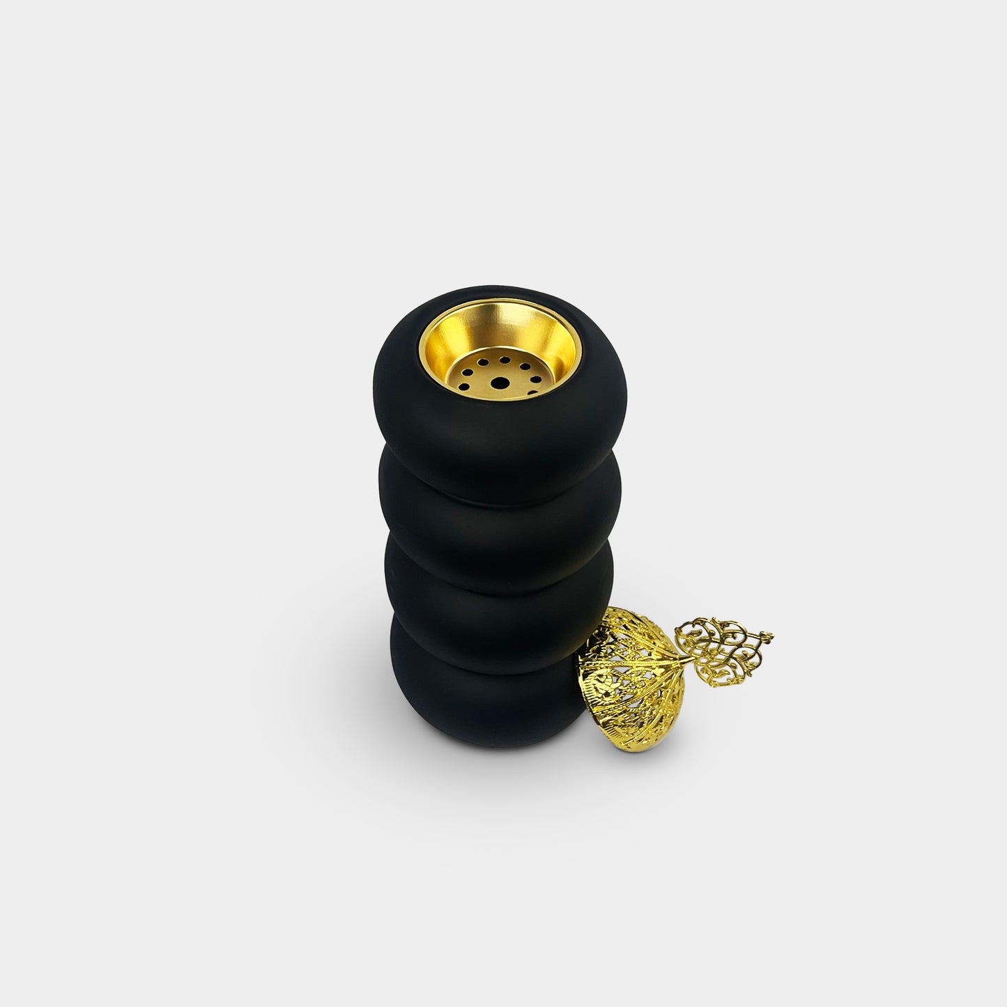 Elegant Black and Gold Incense Burner