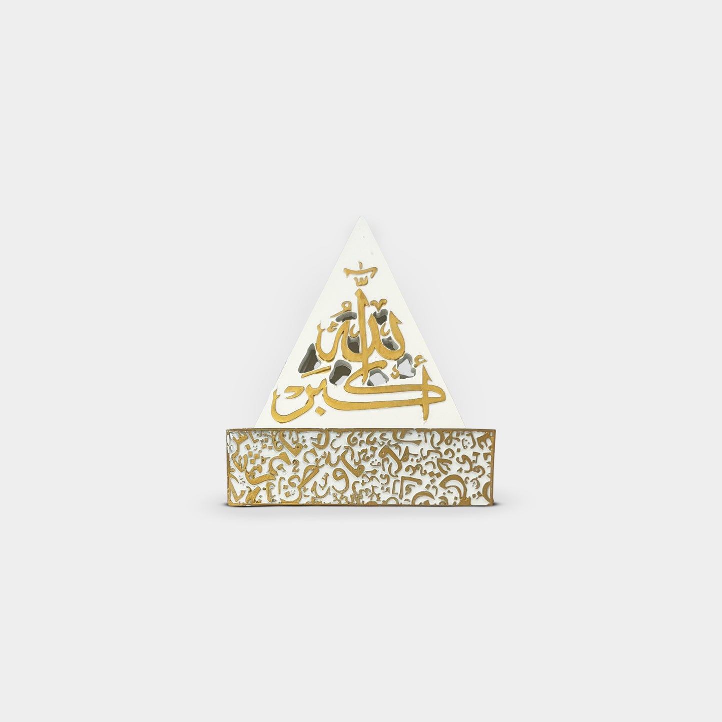 Pyramid White and Gold Incense Burner