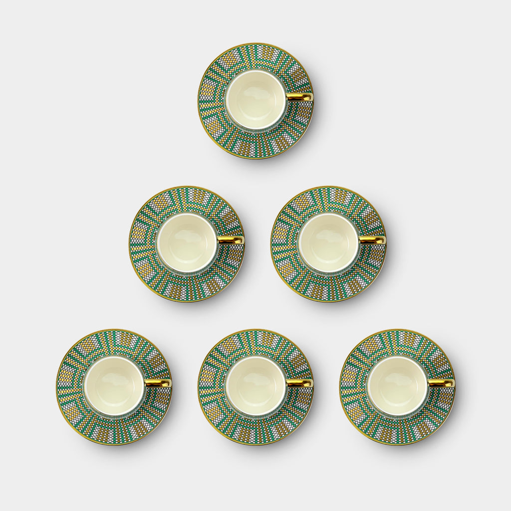 Marrakech Mosaic Coffee Cup Set - 6 Pieces