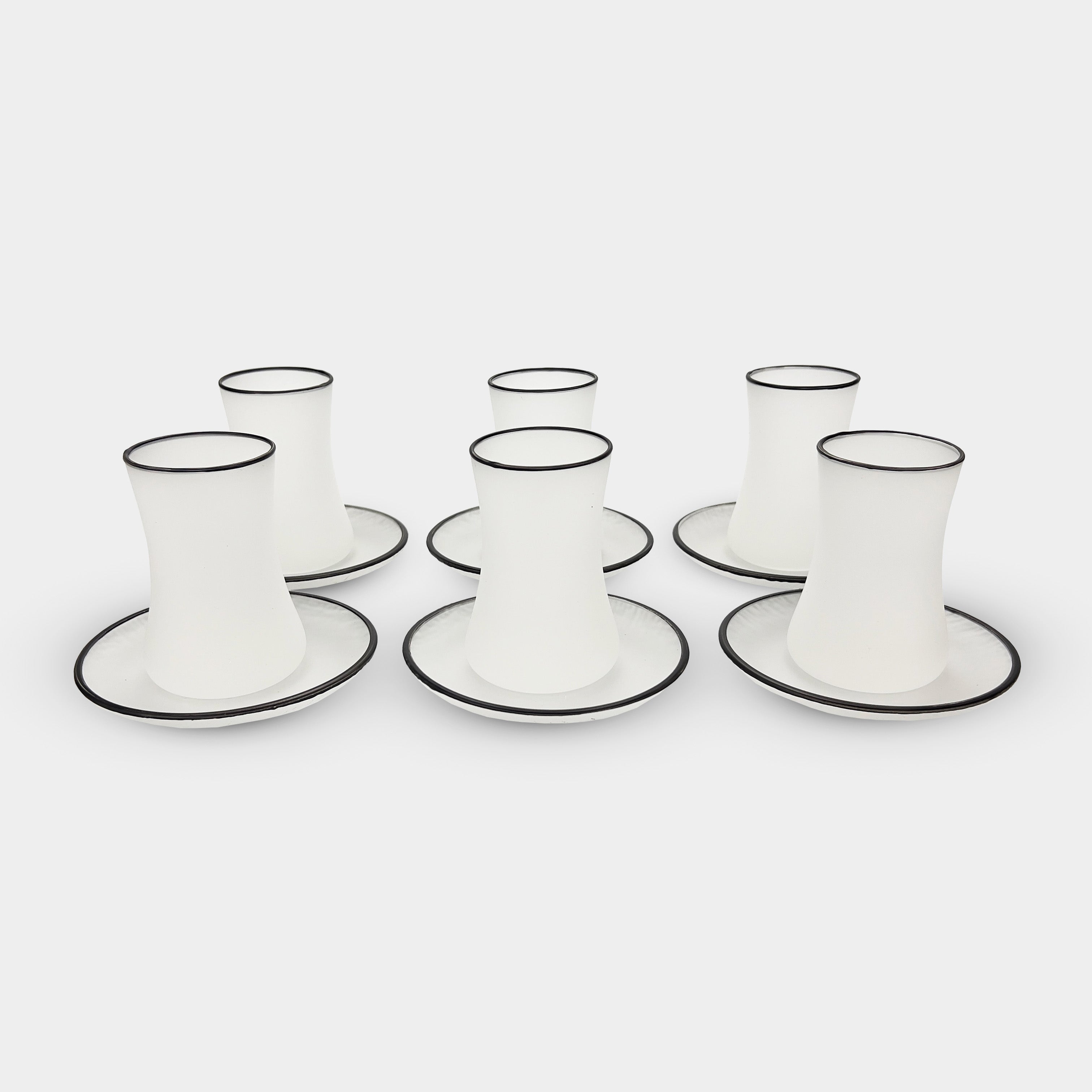 Elegant Foggy Curved Tea Cup Set of 6