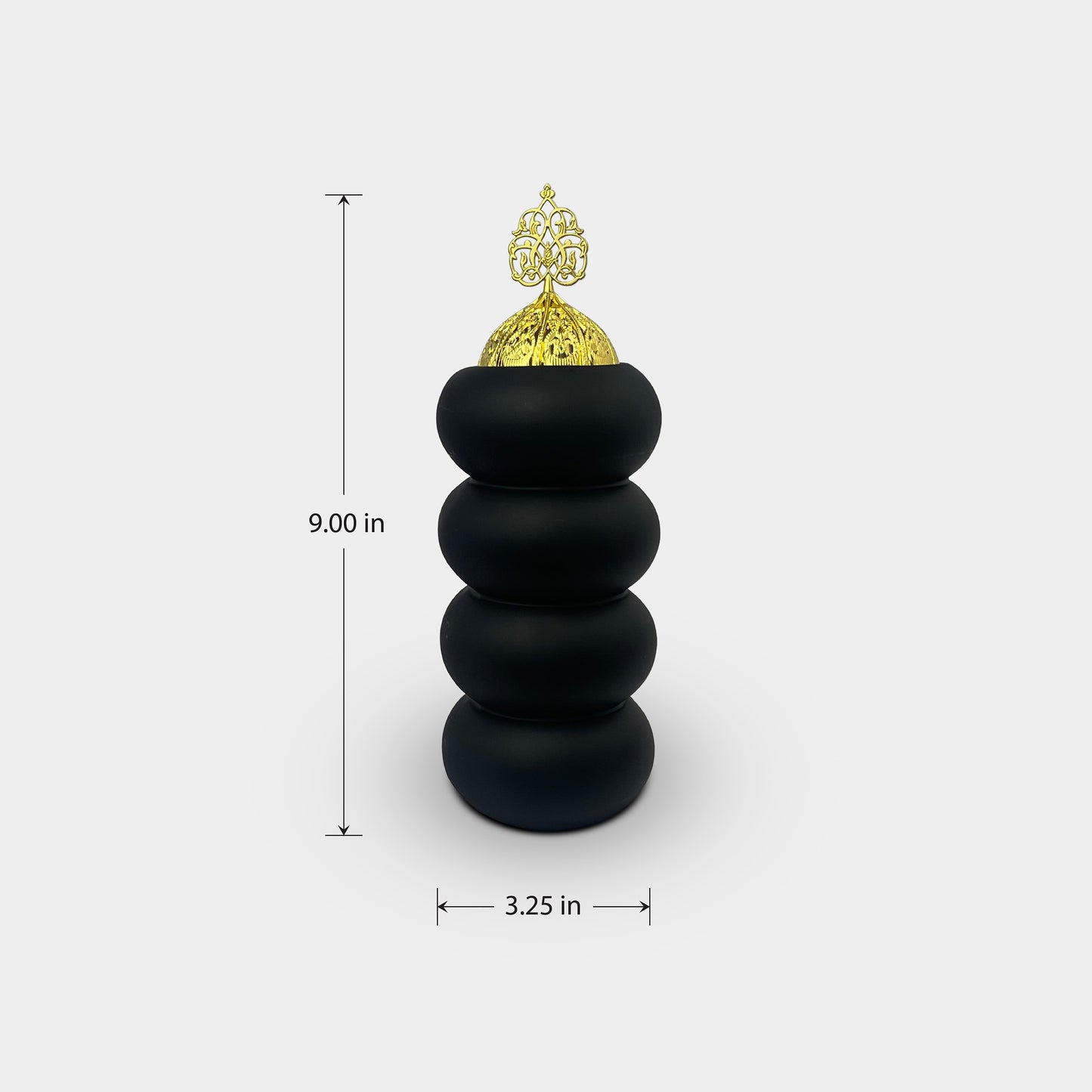 Elegant Black and Gold Incense Burner