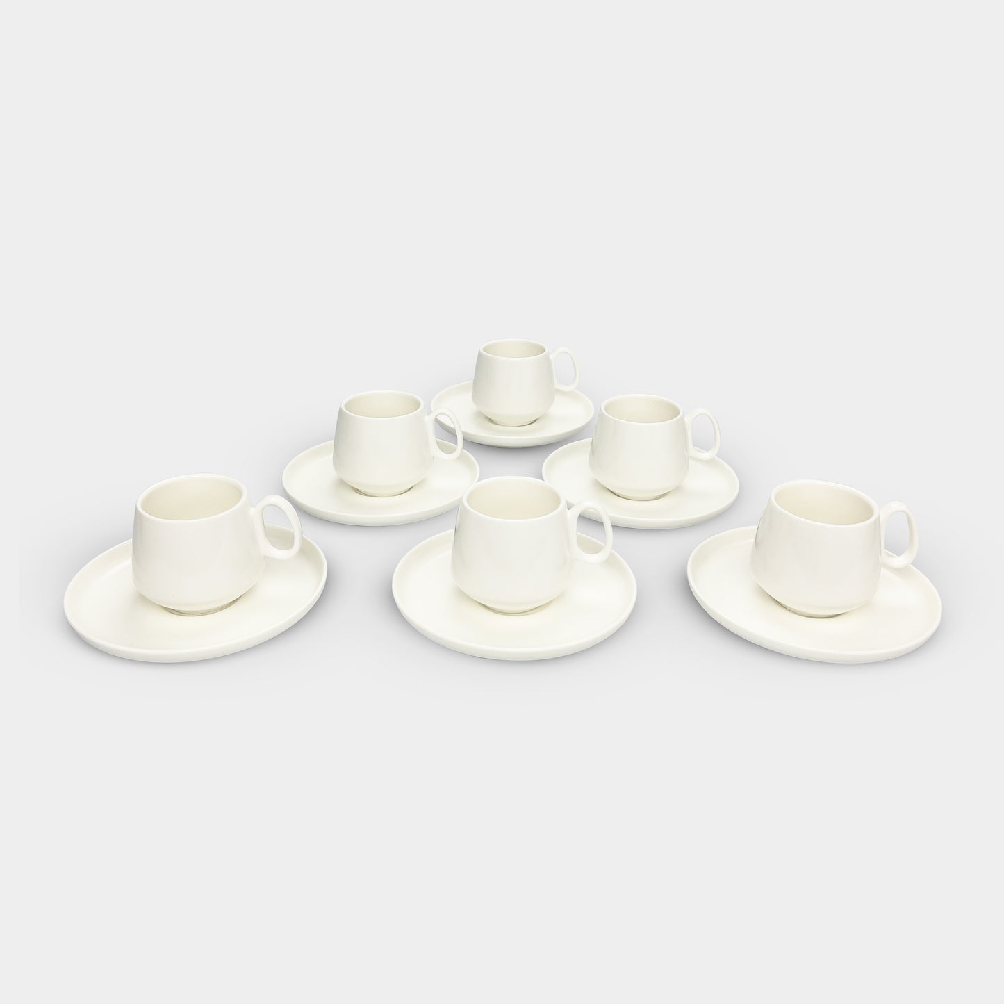 White Minimalist Coffee/Tea Cup Set of 6