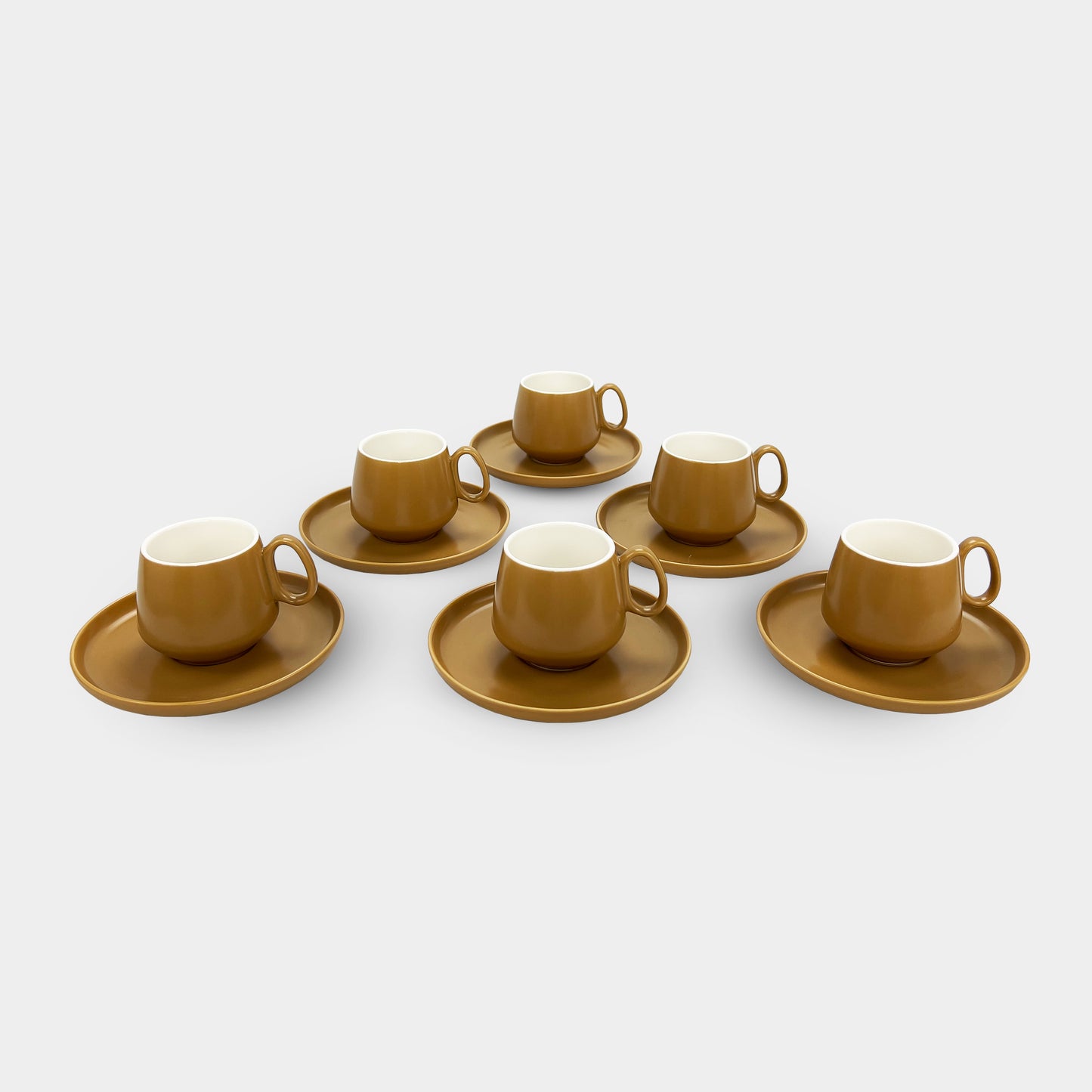 Brown Minimalist Coffee/Tea Cup Set of 6