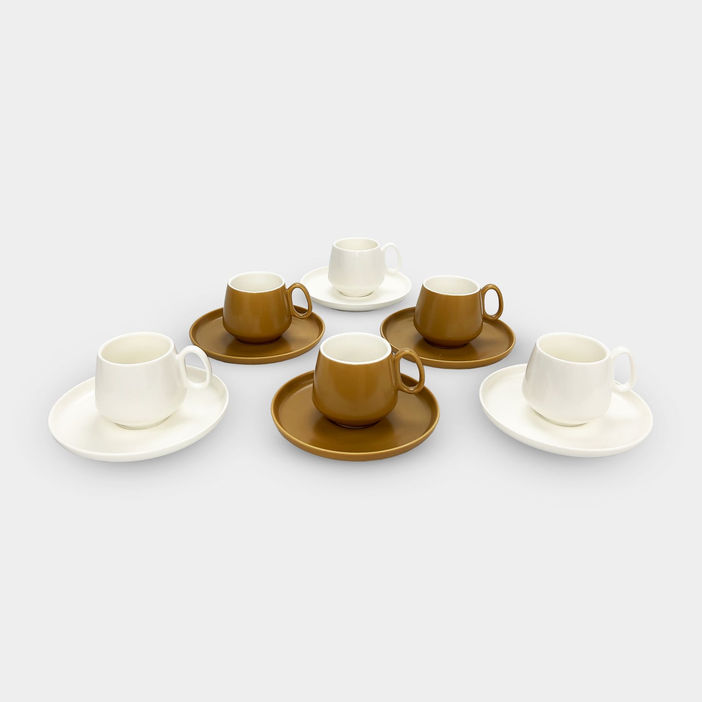 Brown Minimalist Coffee/Tea Cup Set of 6