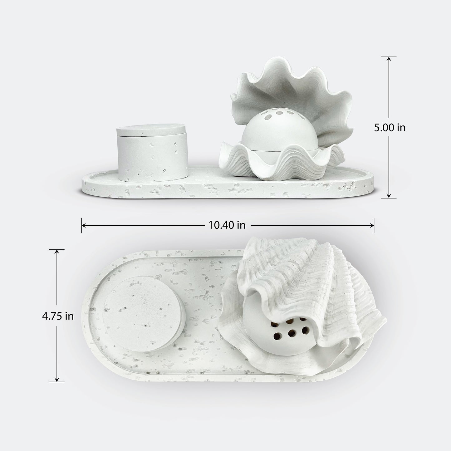 Clamshell Serenity Incense Burner Set