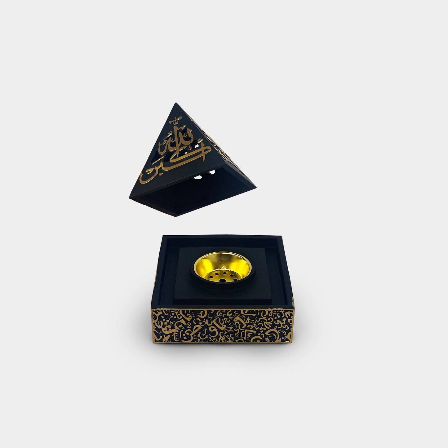 Pyramid Black and Gold Incense Burner