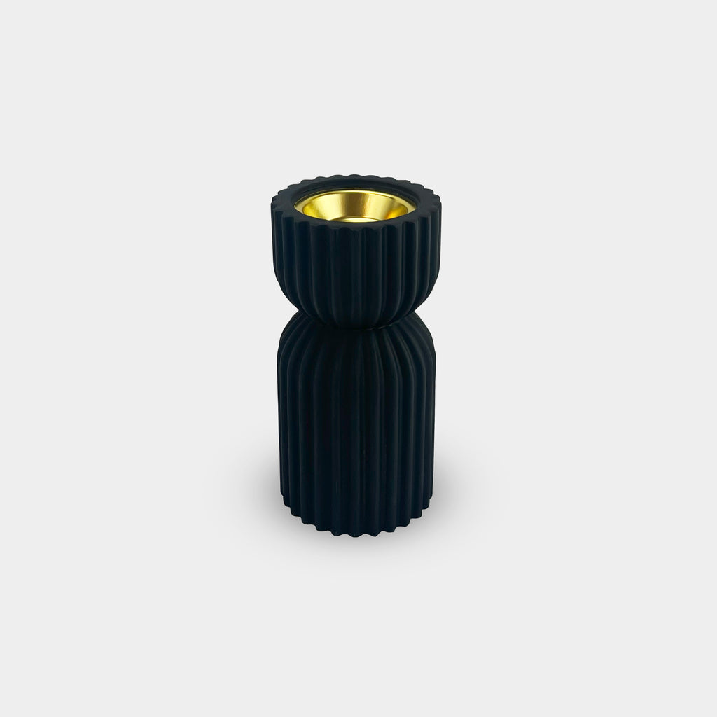 Cylindrical Black Incense Burner
