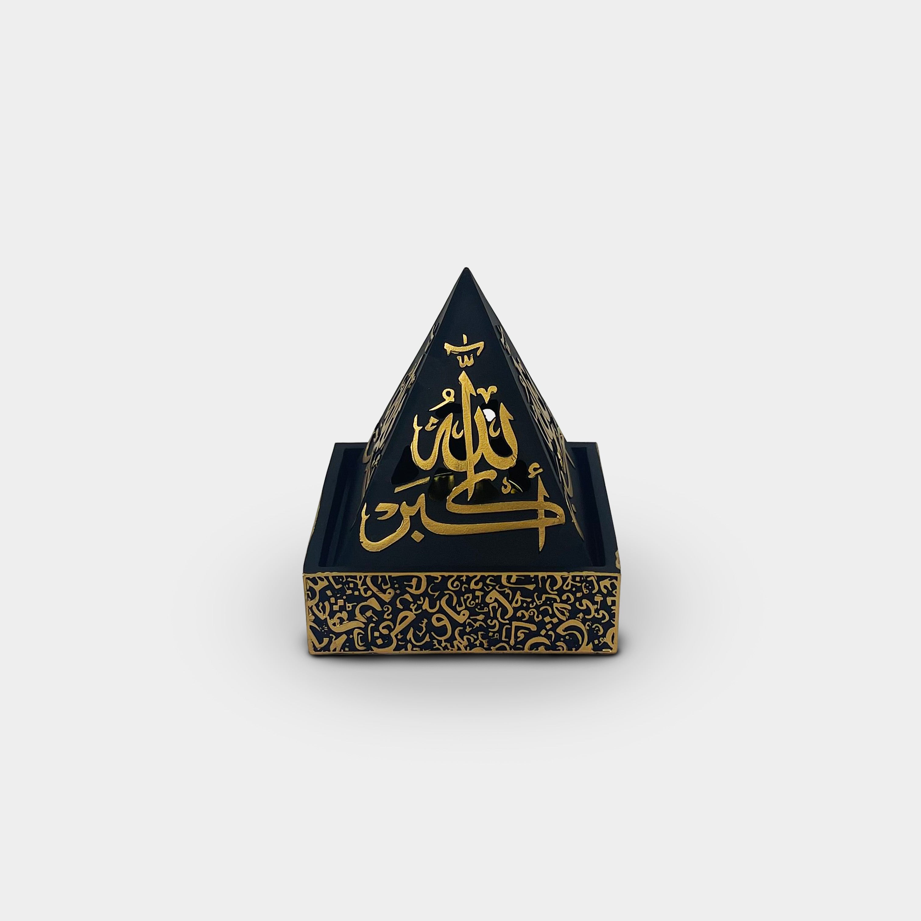 Pyramid Black and Gold Incense Burner
