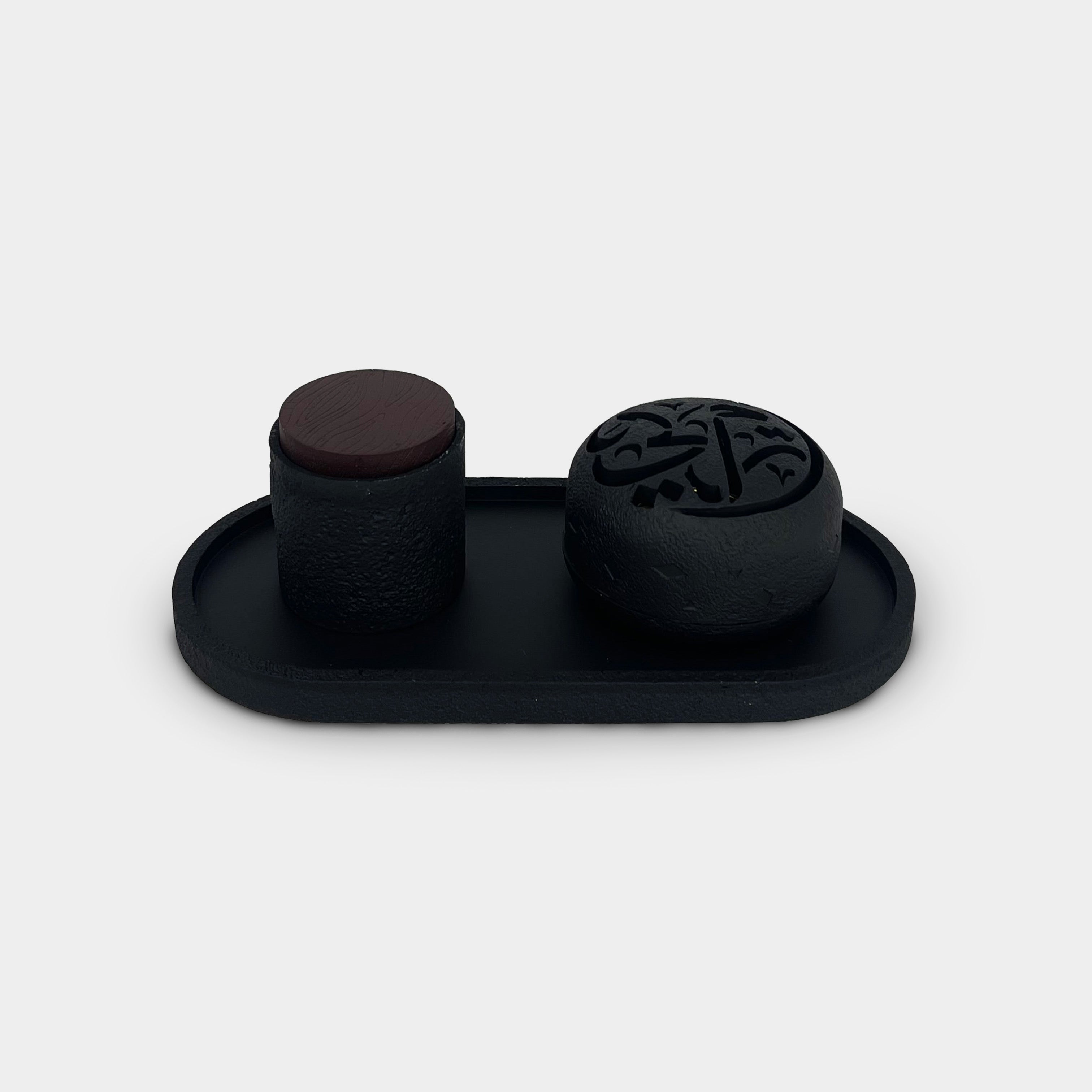 Modern Black Incense Burner Set
