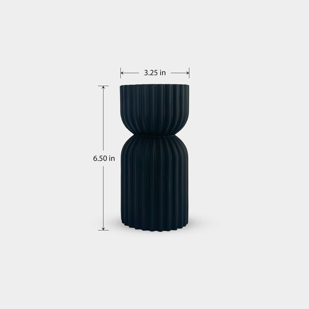 Cylindrical Black Incense Burner