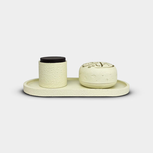 Modern Cream Incense Burner Set