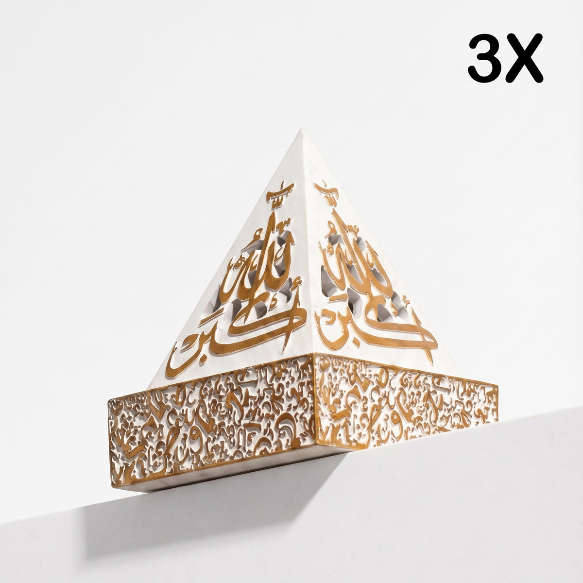 Pyramid White and Gold Incense Burner