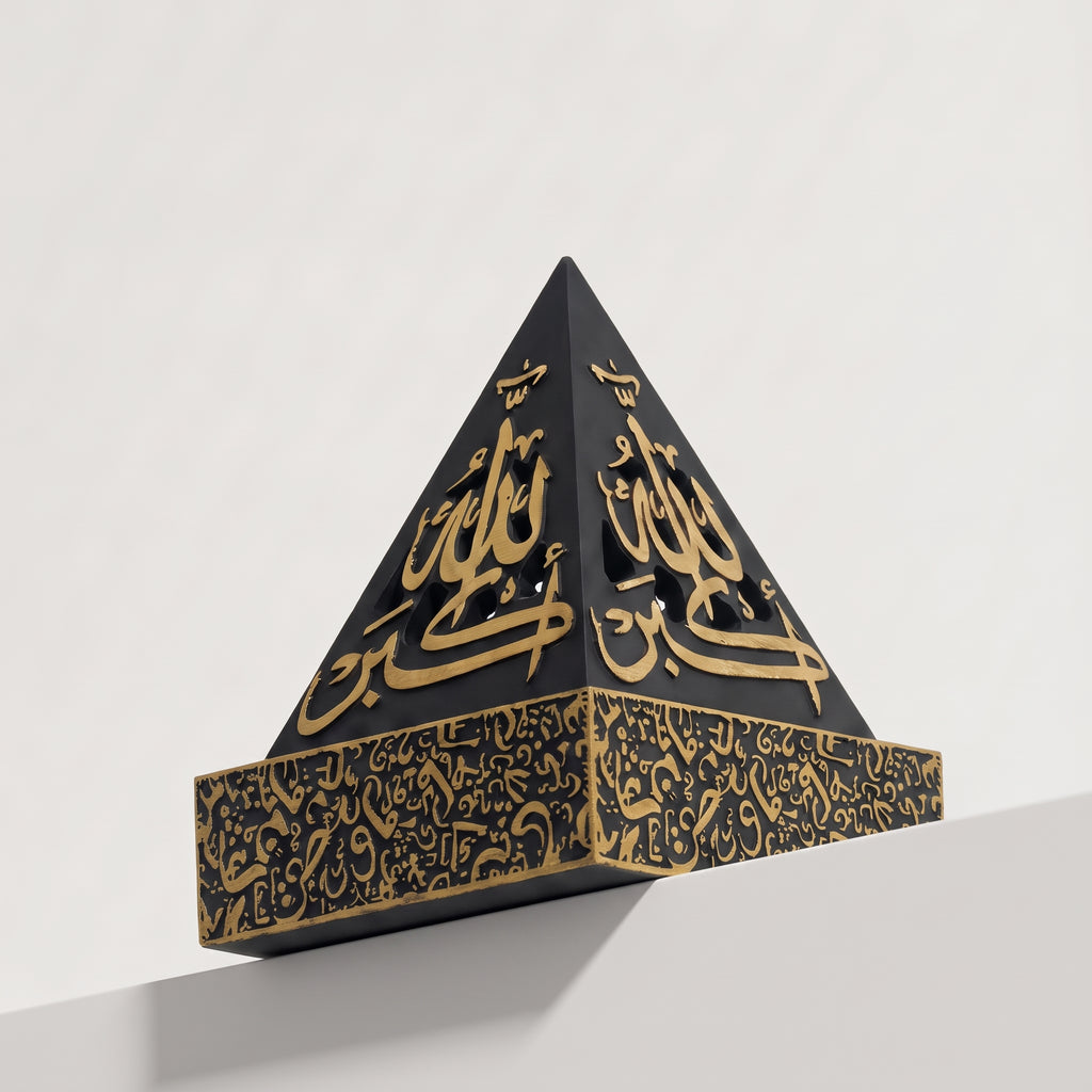Pyramid Black and Gold Incense Burner