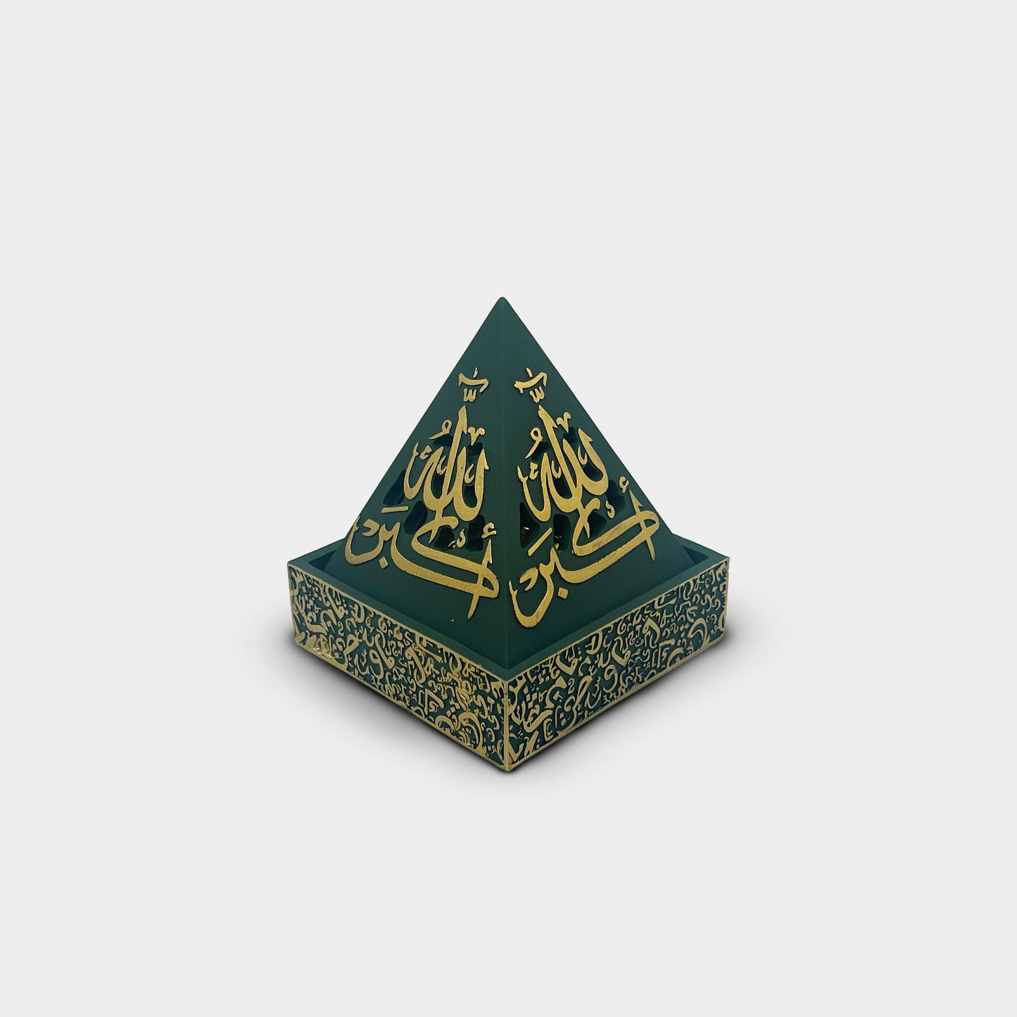 Pyramid Green and Gold Incense Burner