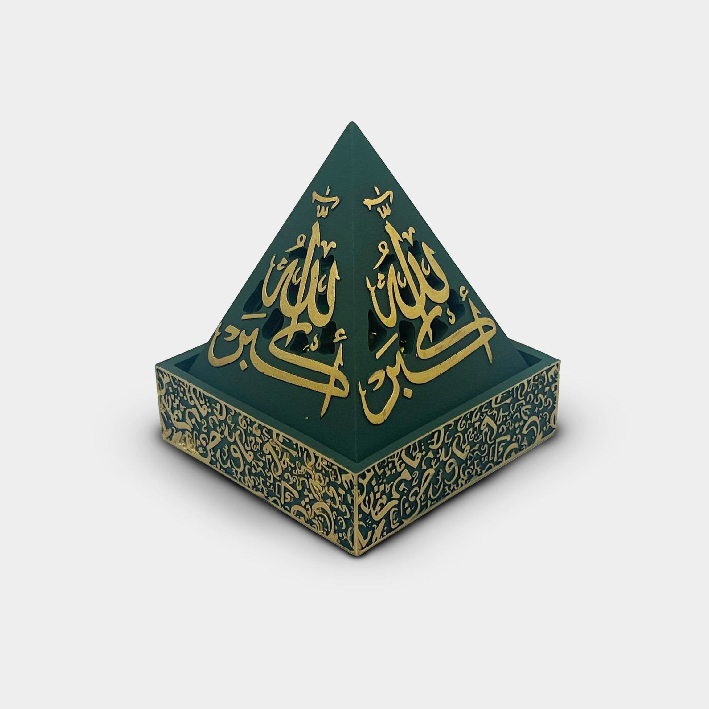 Pyramid Green and Gold Incense Burner
