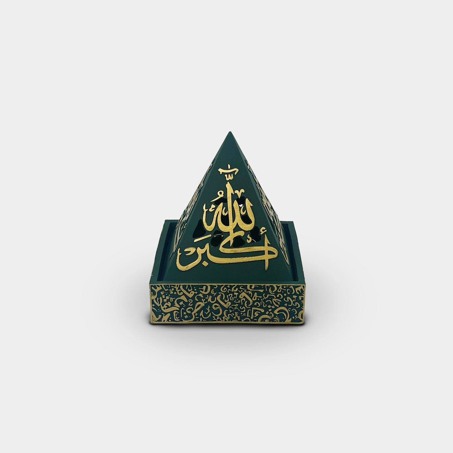 Pyramid Green and Gold Incense Burner