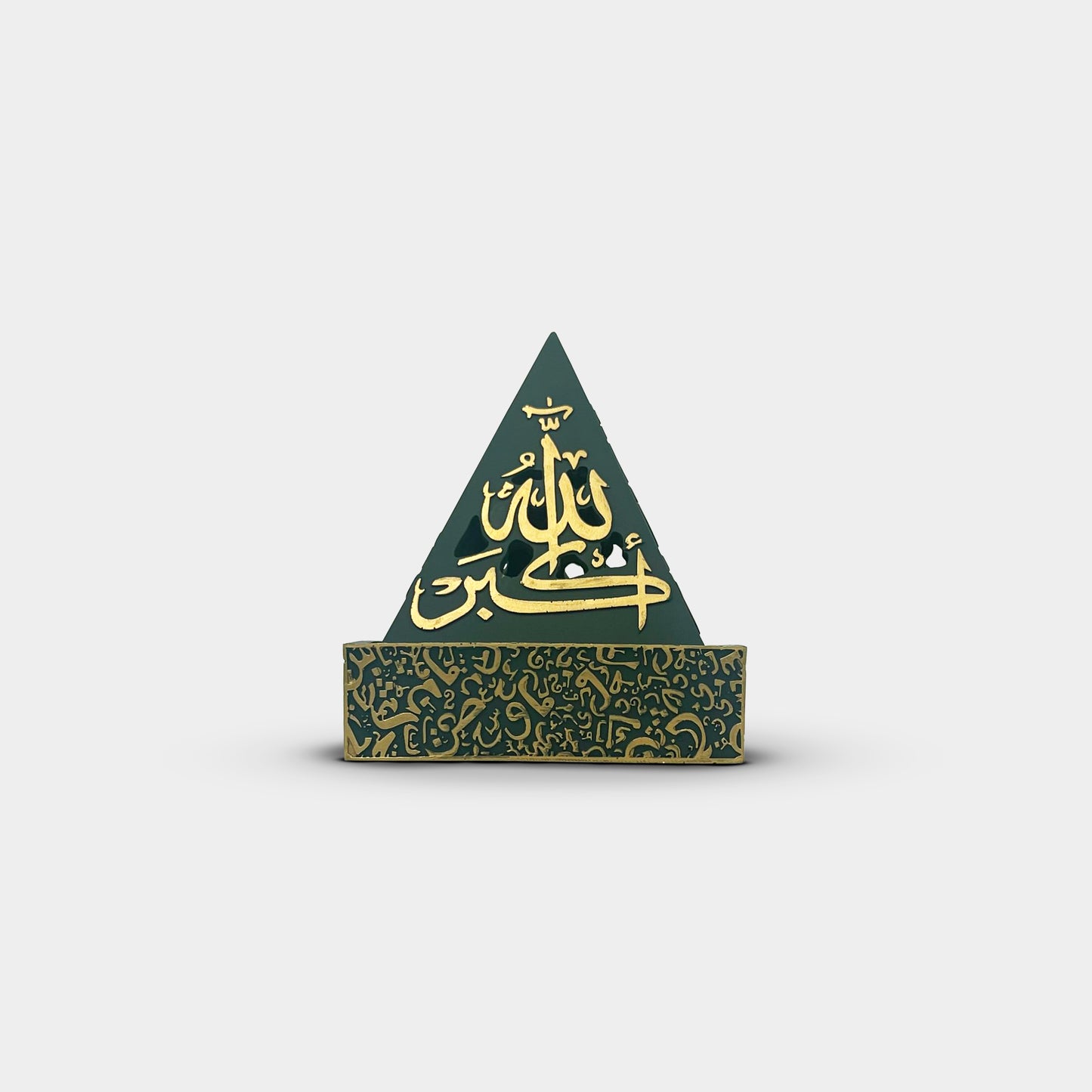 Pyramid Green and Gold Incense Burner