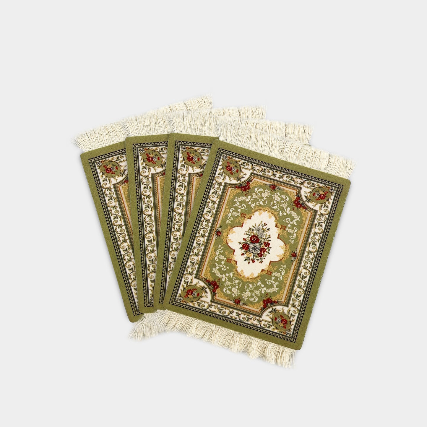 Olive Green Mug Rug Coasters (Pack of 4)