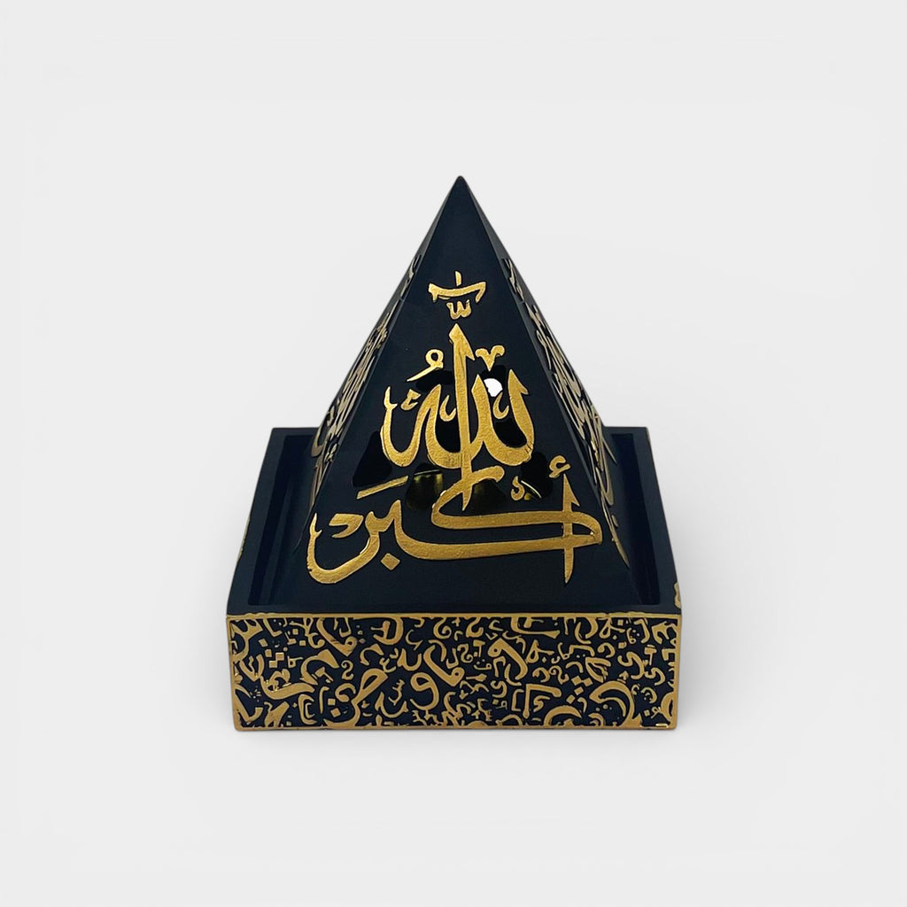 Pyramid Black and Gold Incense Burner