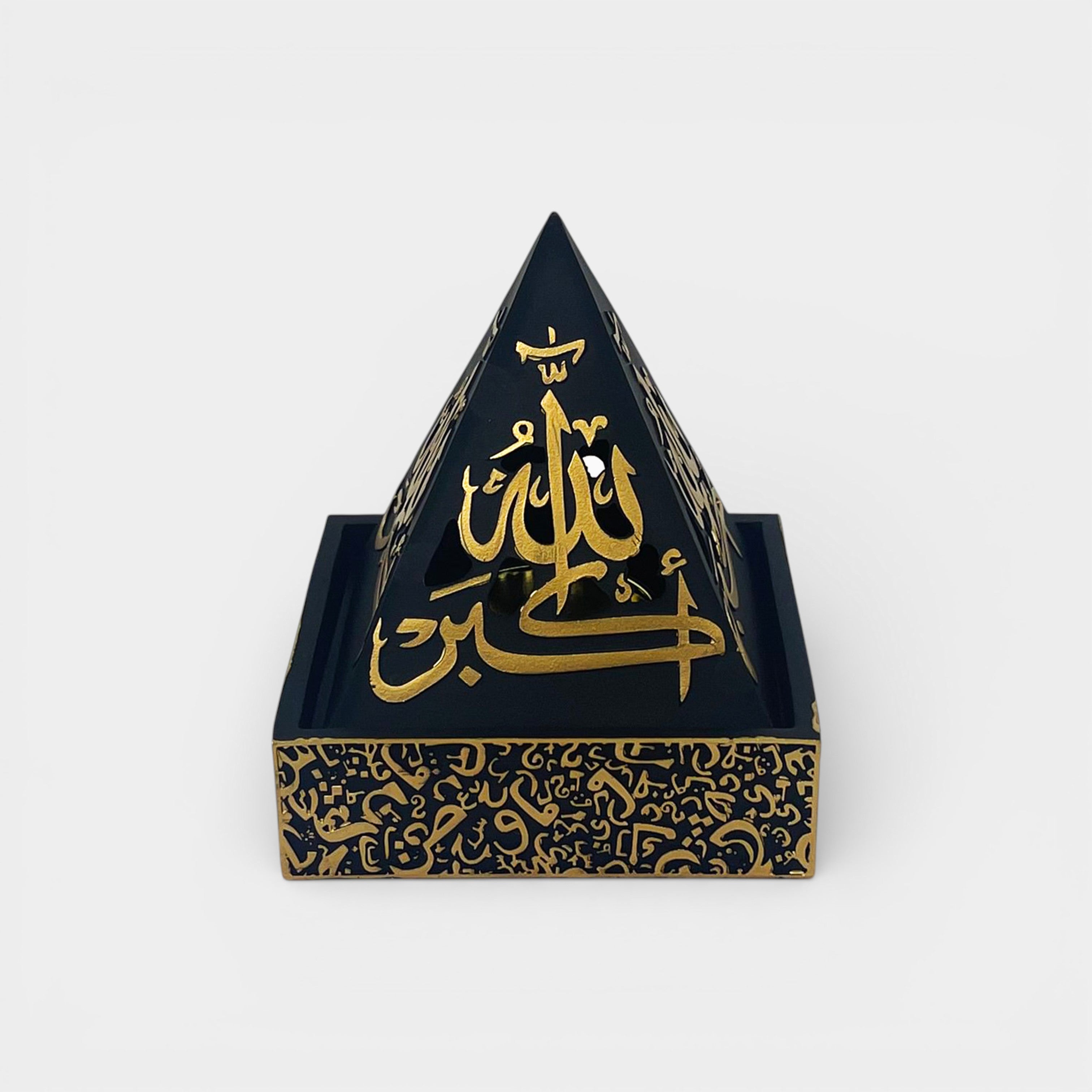 Pyramid Black and Gold Incense Burner