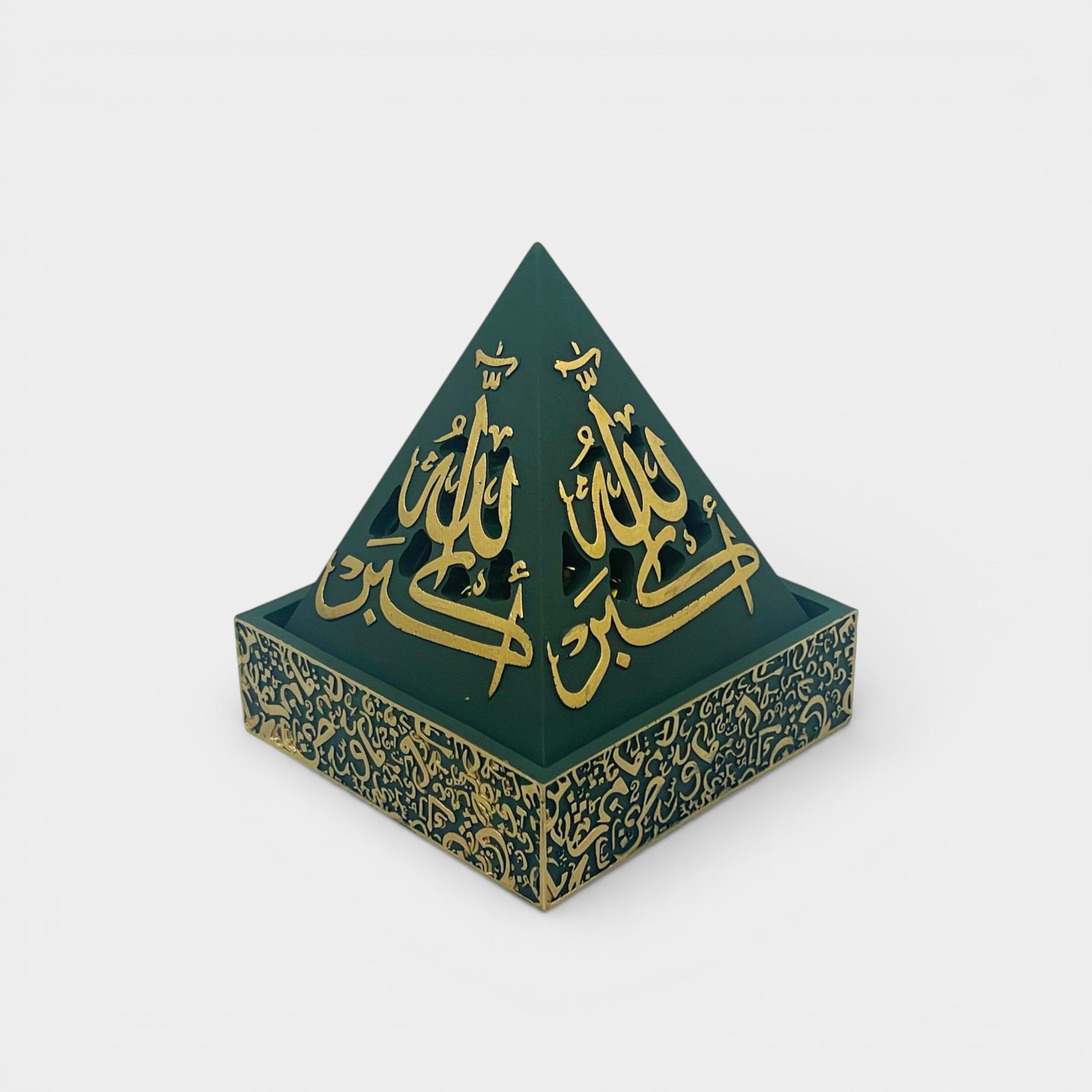 Pyramid Green and Gold Incense Burner