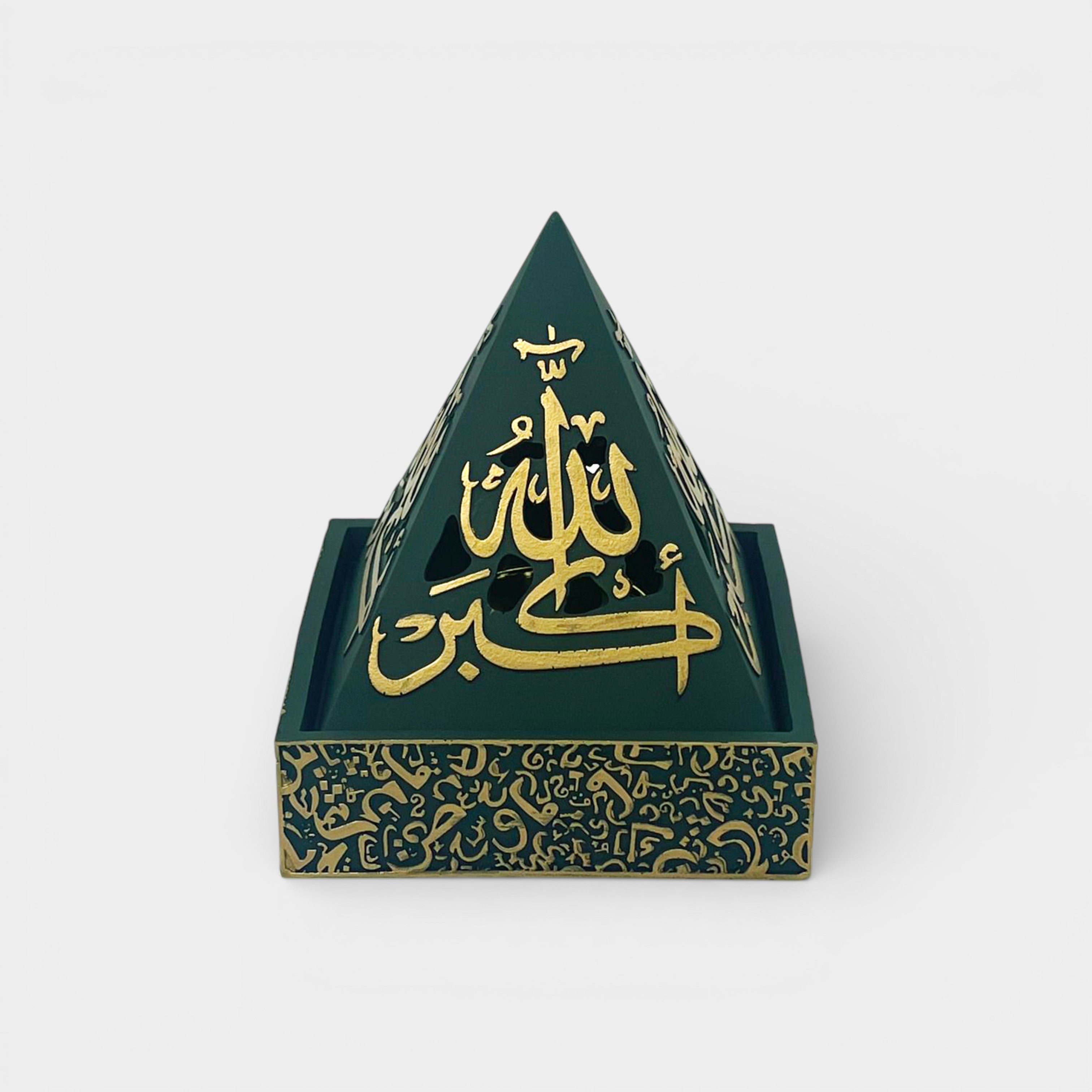 Pyramid Green and Gold Incense Burner