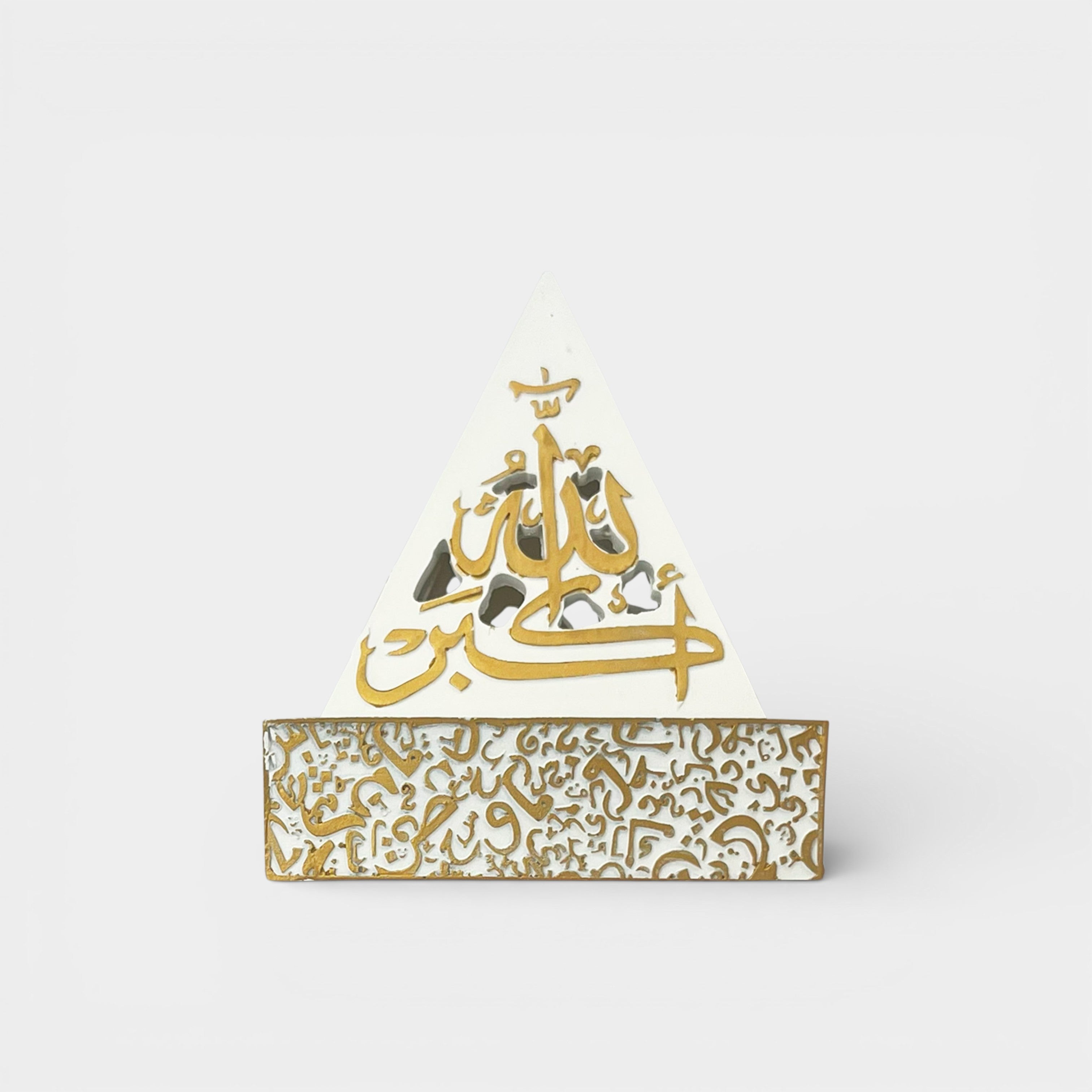 Pyramid White and Gold Incense Burner
