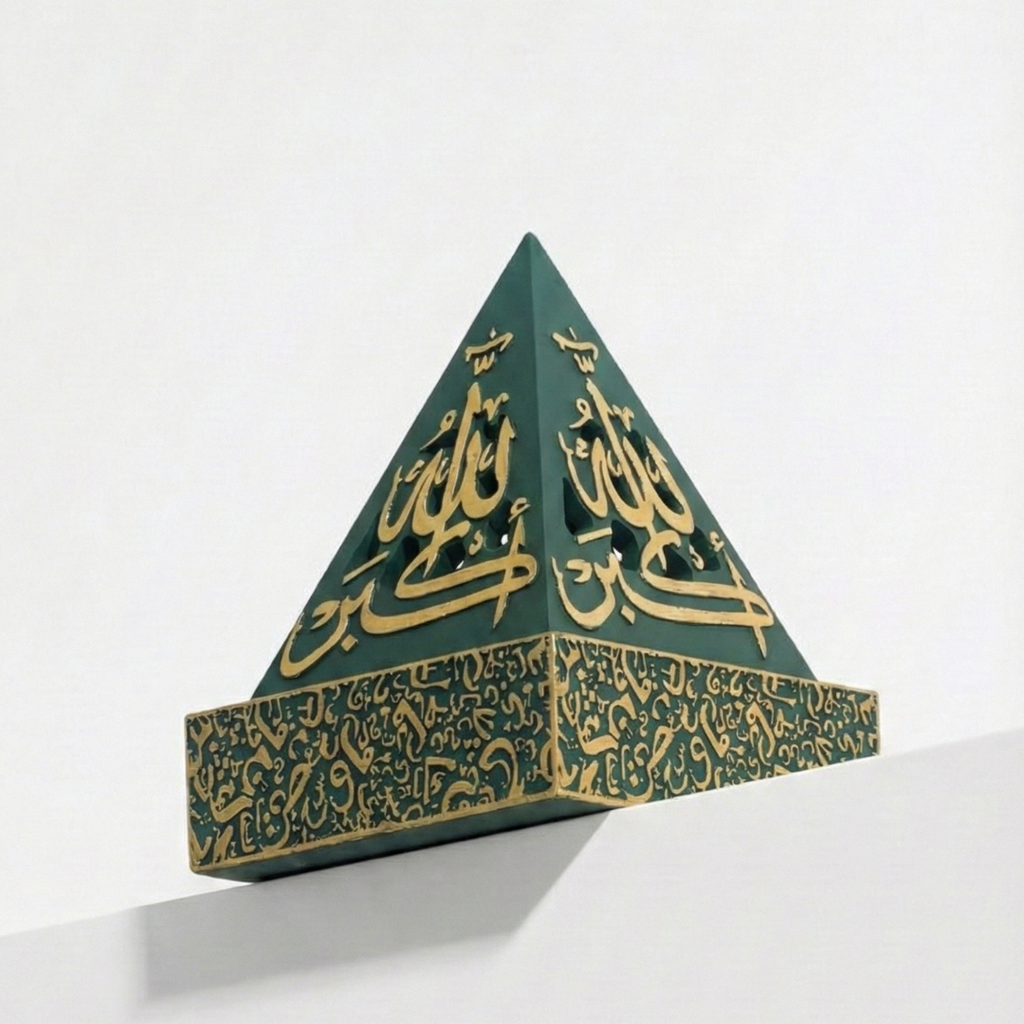 Pyramid Green and Gold Incense Burner