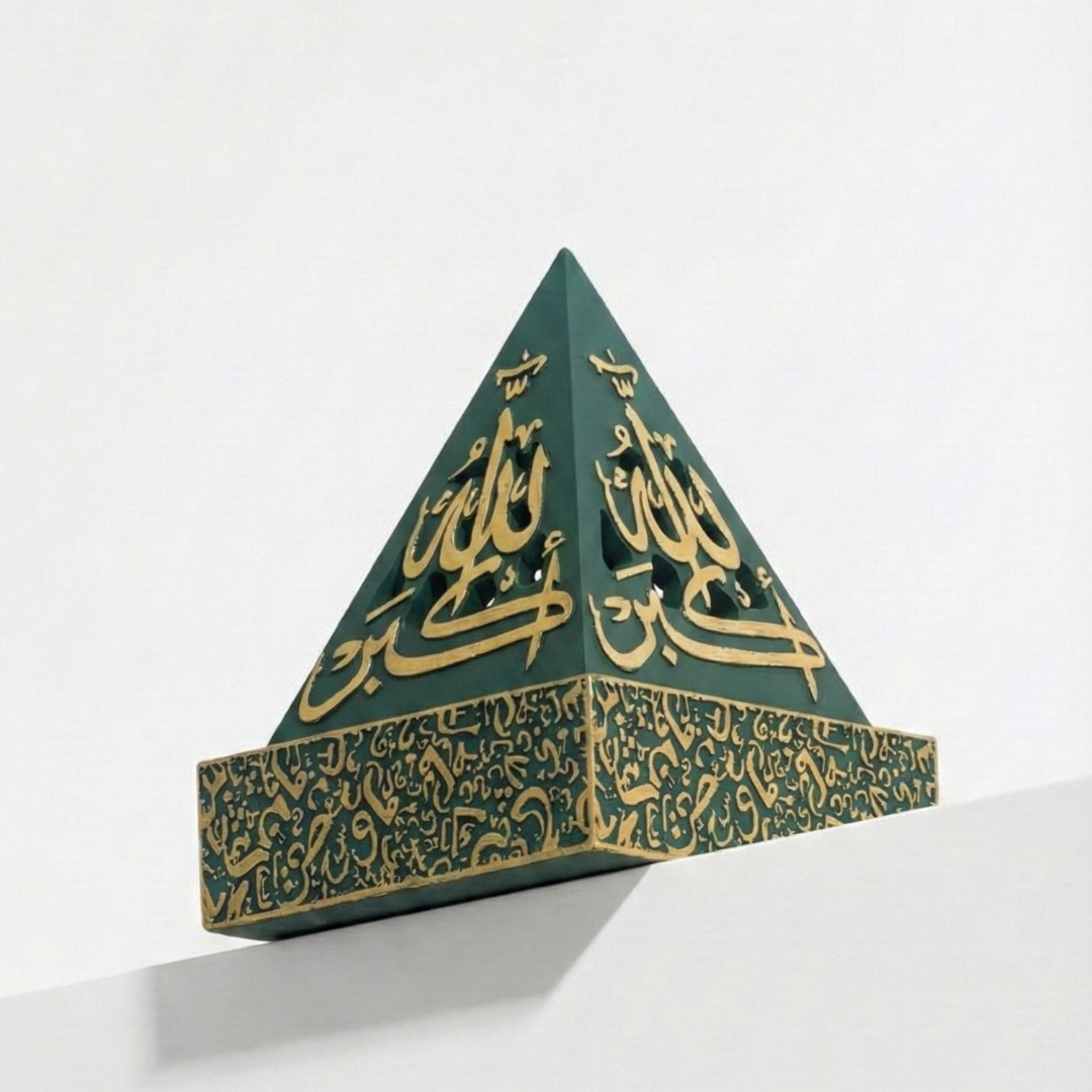 Pyramid Green and Gold Incense Burner