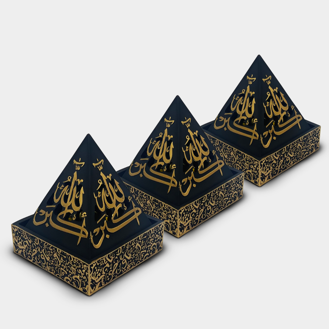 Pyramid Black and Gold Incense Burner