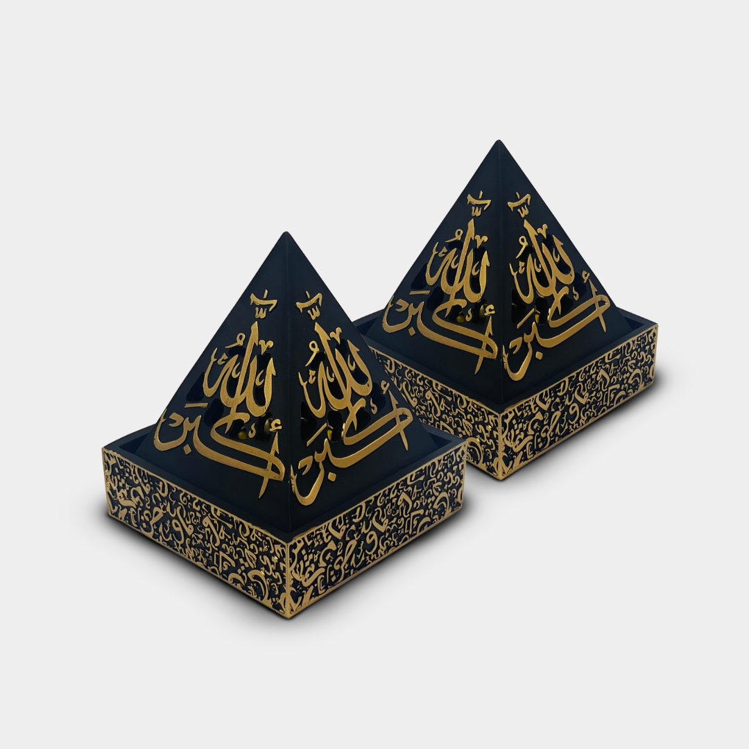 Pyramid Black and Gold Incense Burner