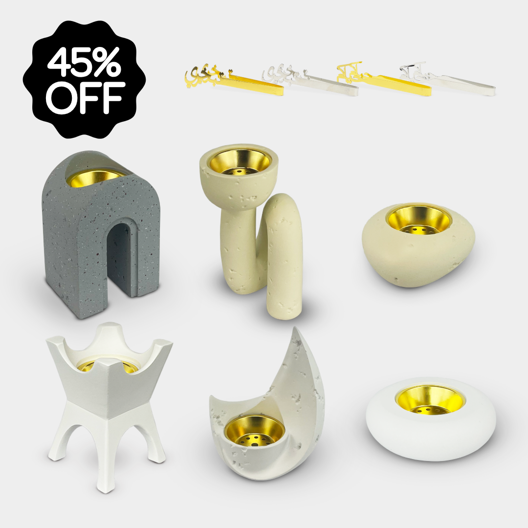 6-Pieces Burners + 4 Tongs Bundle: The Modern Light Tone Incense Burners (45% OFF)