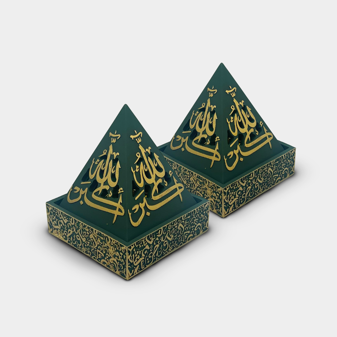 Pyramid Green and Gold Incense Burner