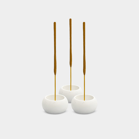 (Pack of 3) White Trio Incense Holder Set